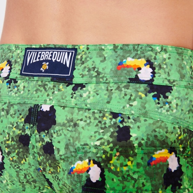 Men Stretch Short Swim Trunks Flat belt 2005 Toucans - 7