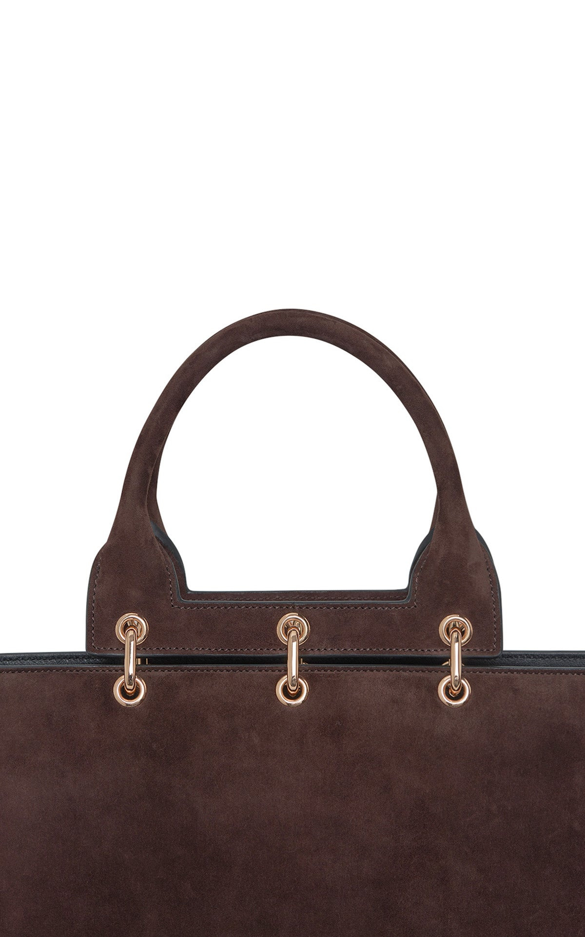 Large Amethyst Bag in Dark Brown Suede - 6