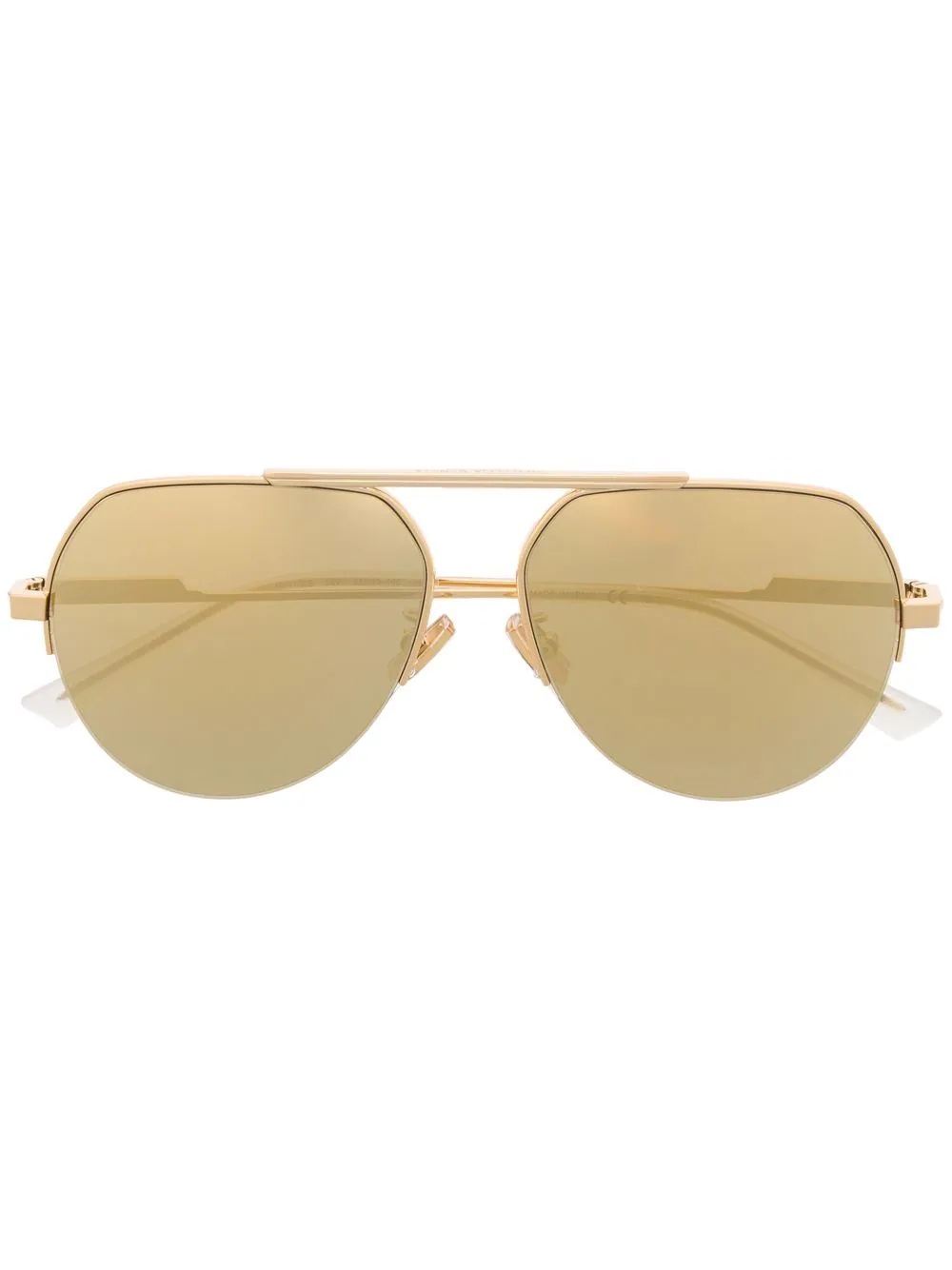 half-rim aviator-frame sunglasses - 1