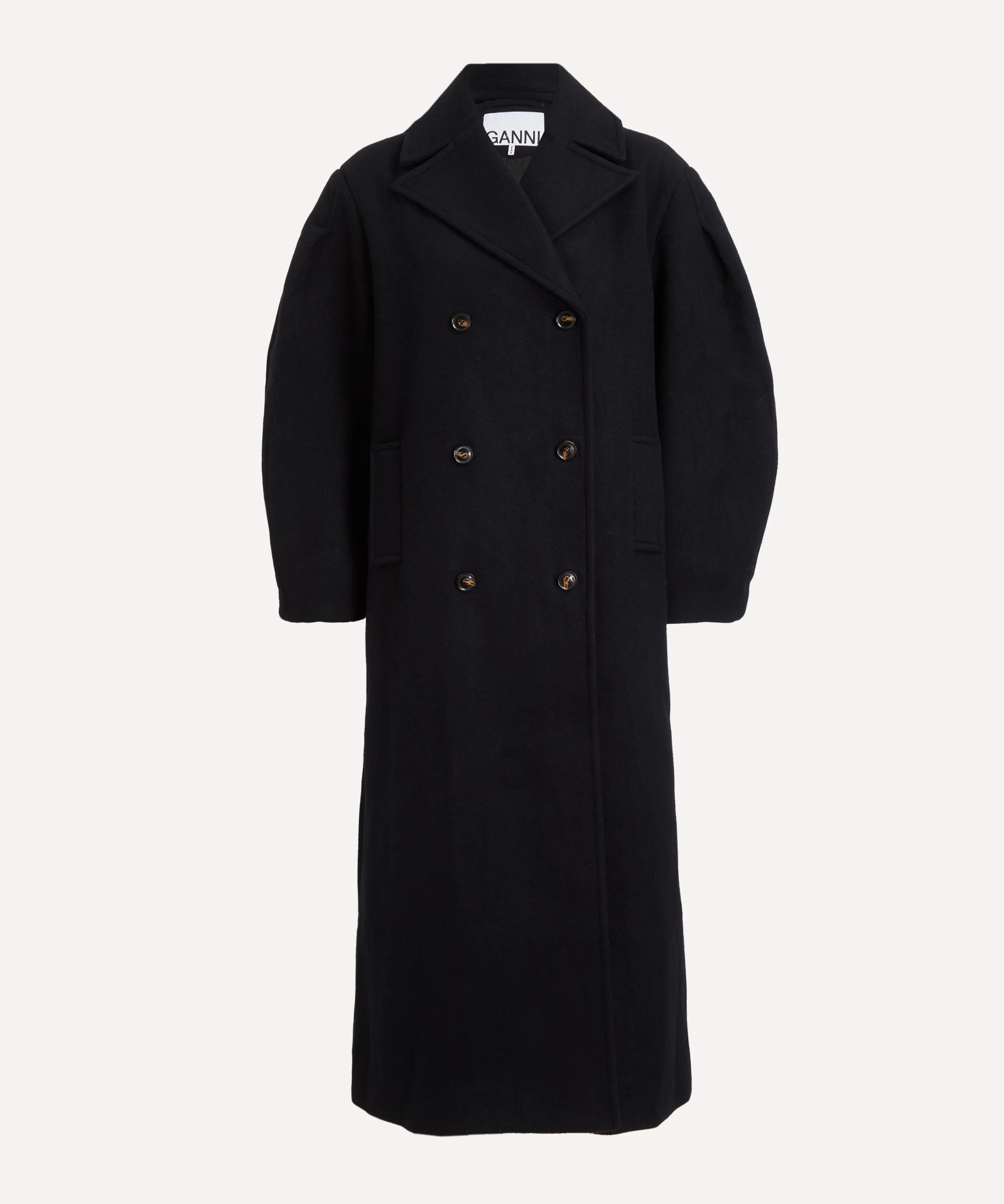 Dark Blue Oversized Long Peacoat - 1