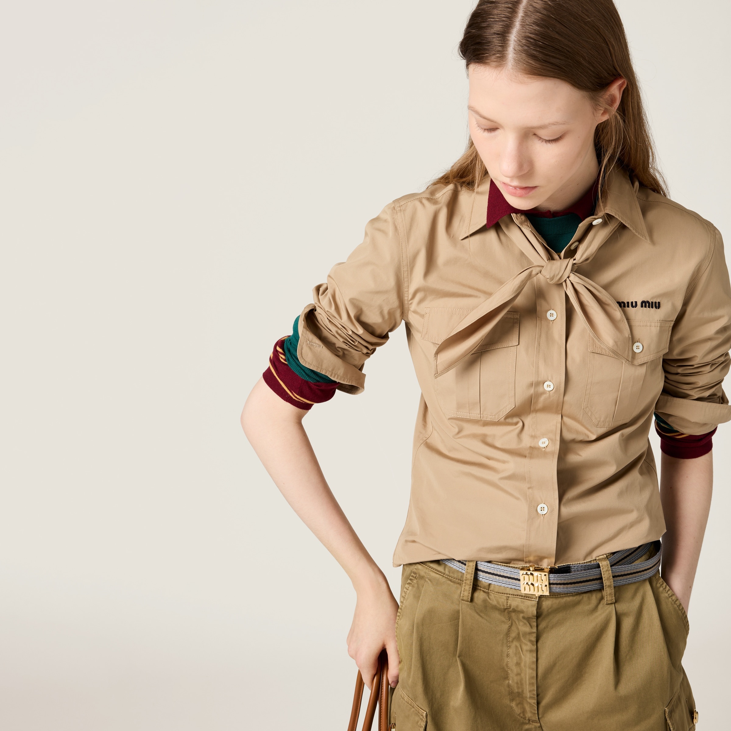 Poplin shirt with neckerchief - 4