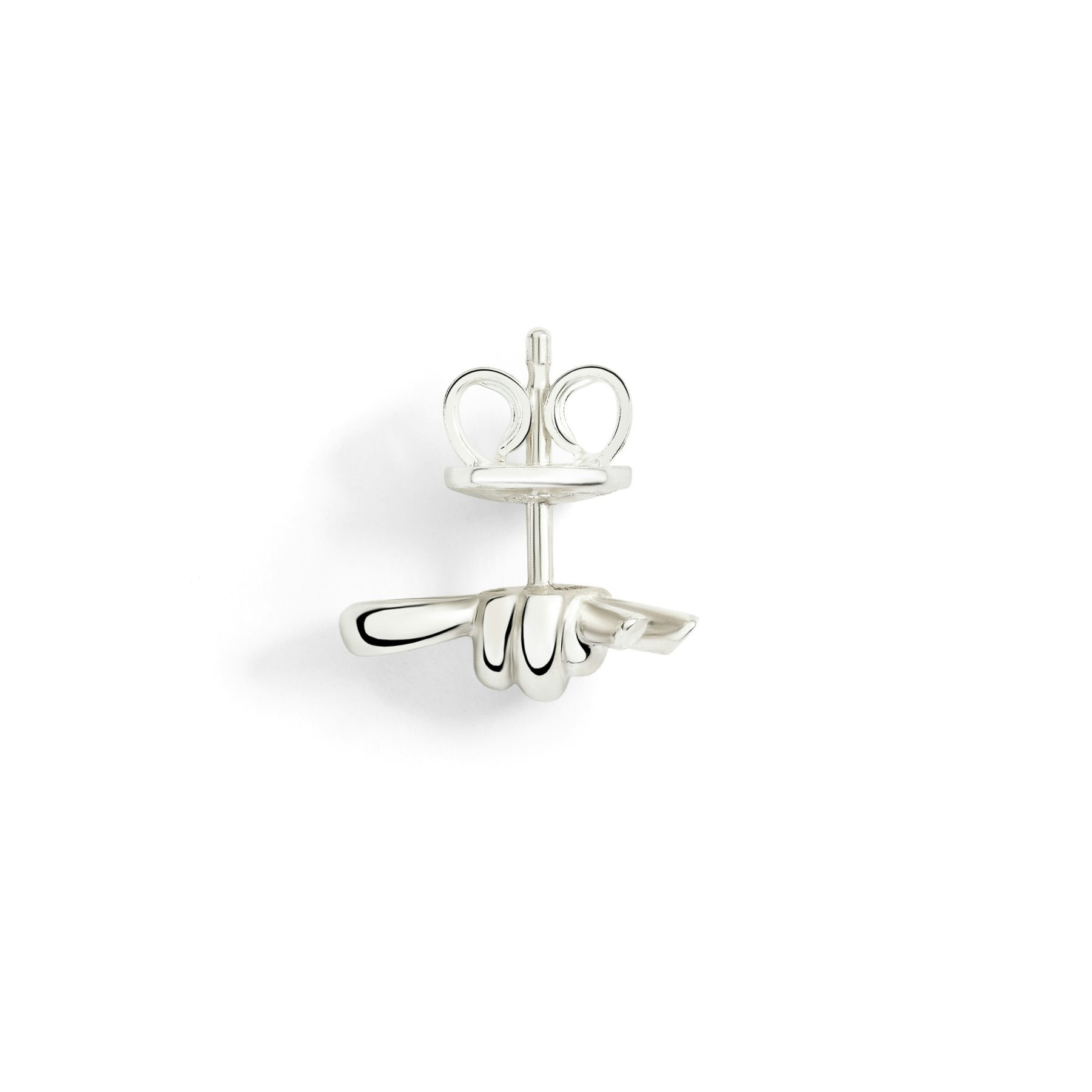 SILVER NODO STUD EARRING - 2