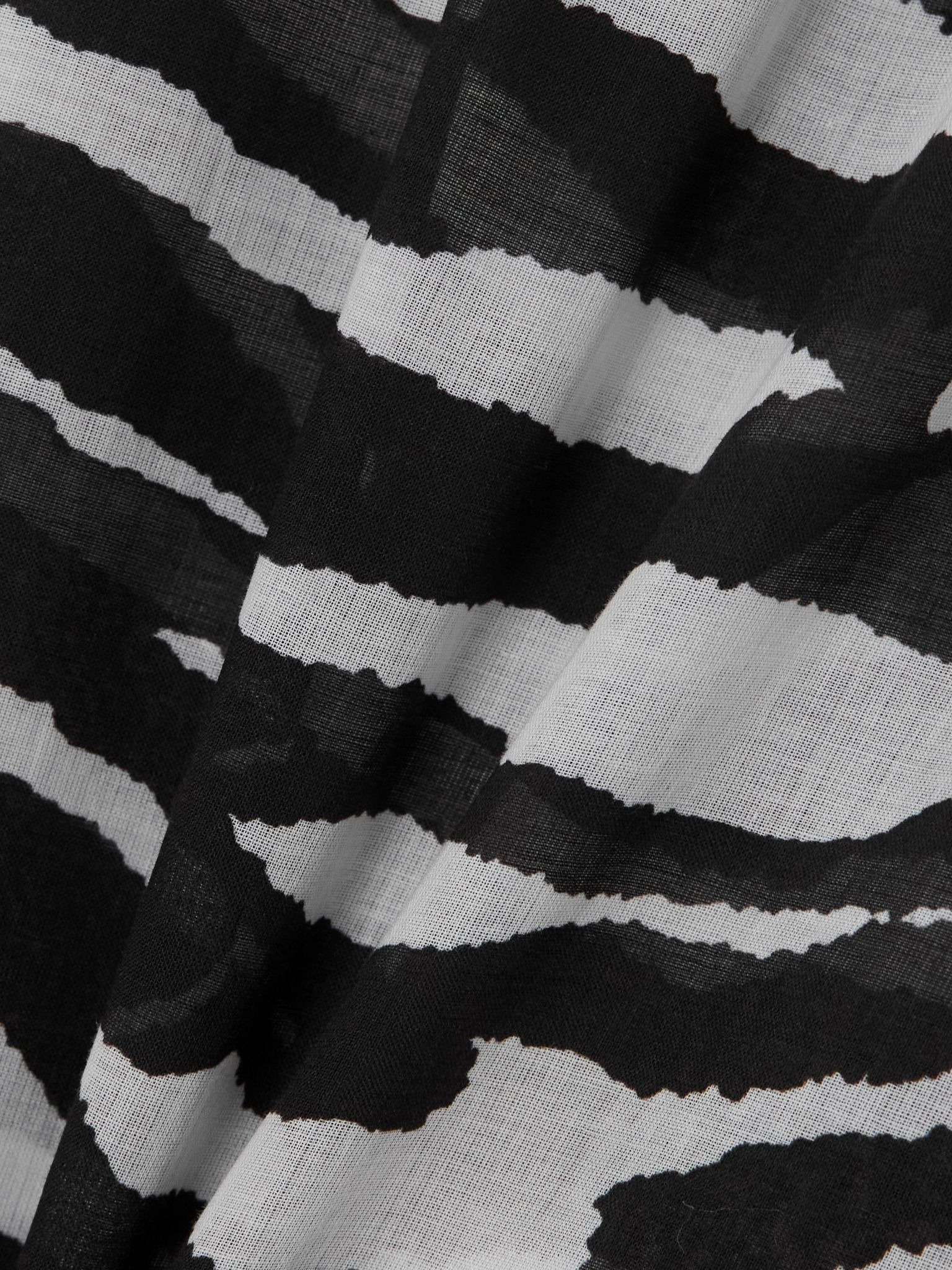 Zebra-print cotton-voile wide-leg pants Zebra print - 4