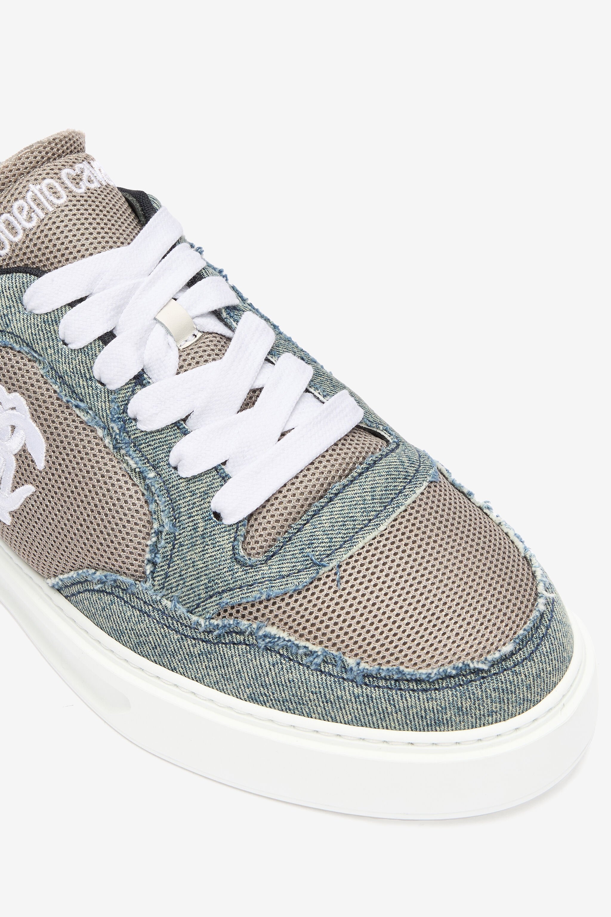 Denim And Mesh Sneakers - 5