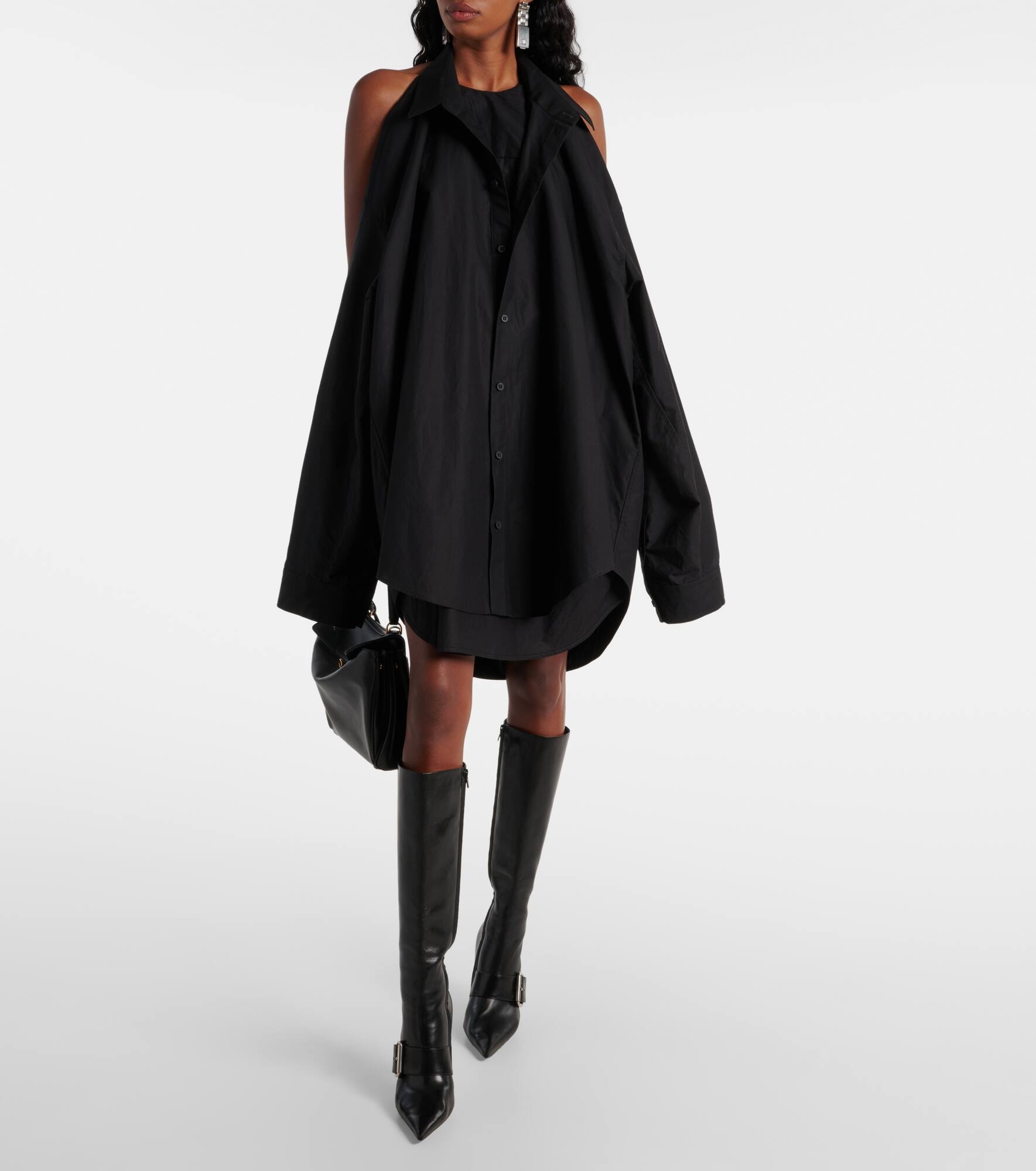 Suspended cotton shirt dress - 7