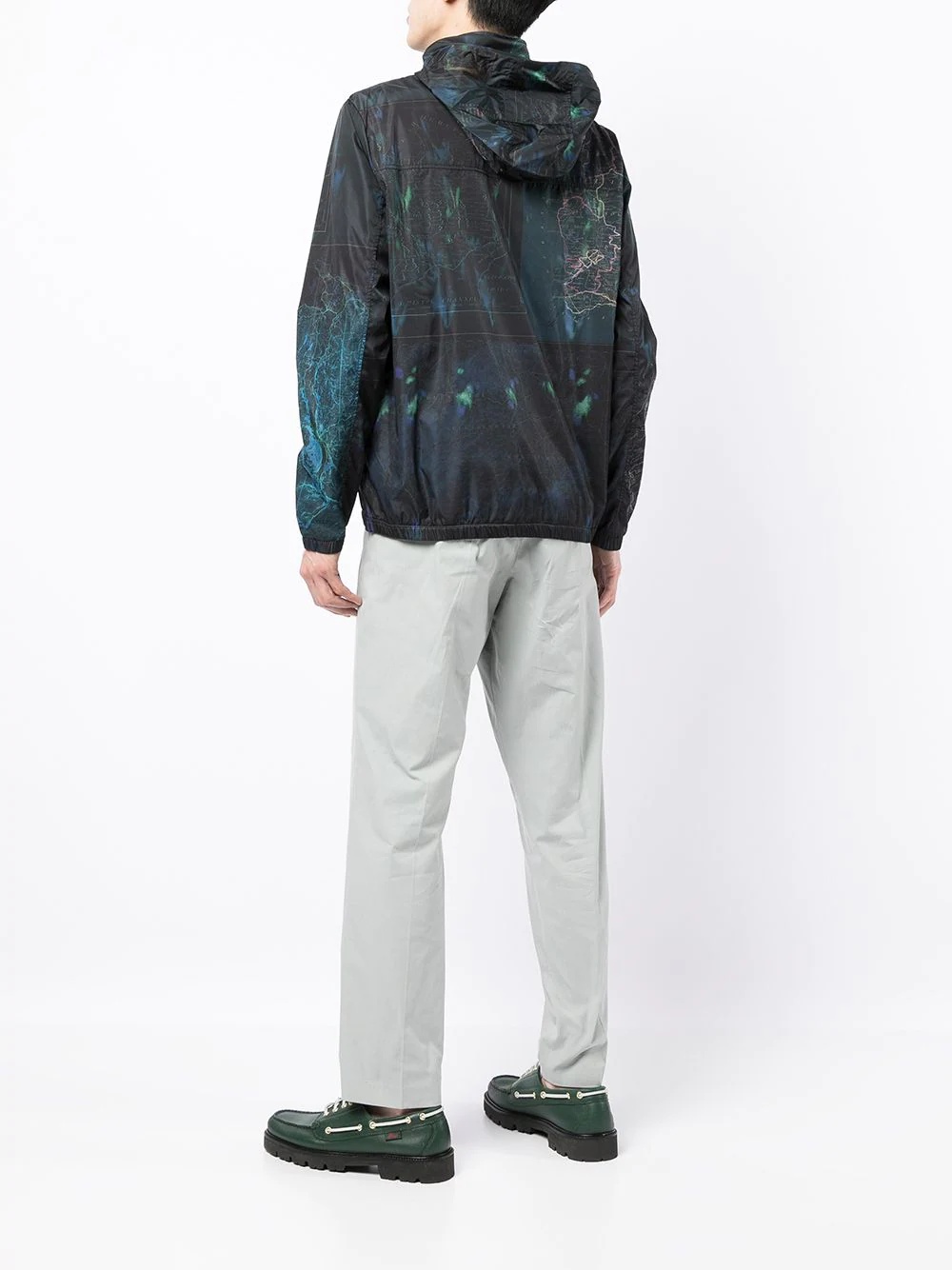 map-print hooded jacket - 6