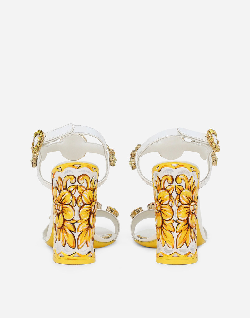Dolce & Gabbana Patent leather sandals with stone embellishment and painted heel outlook