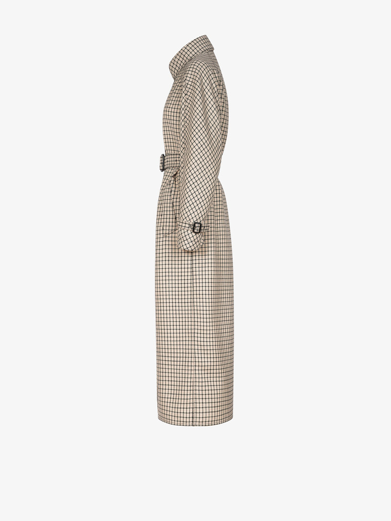 Long trench in check wool 3