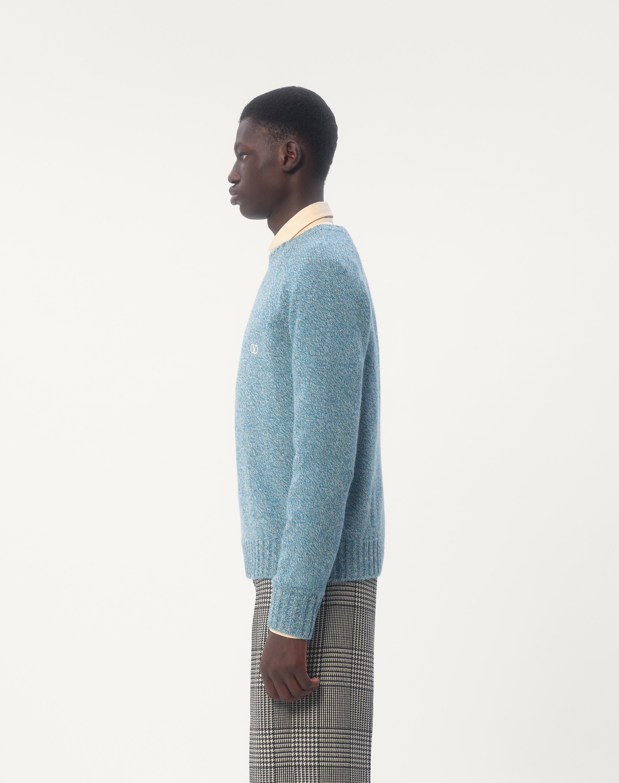 CREWNECK WOOL SWEATER WITH VLOGO EMBROIDERY - 7