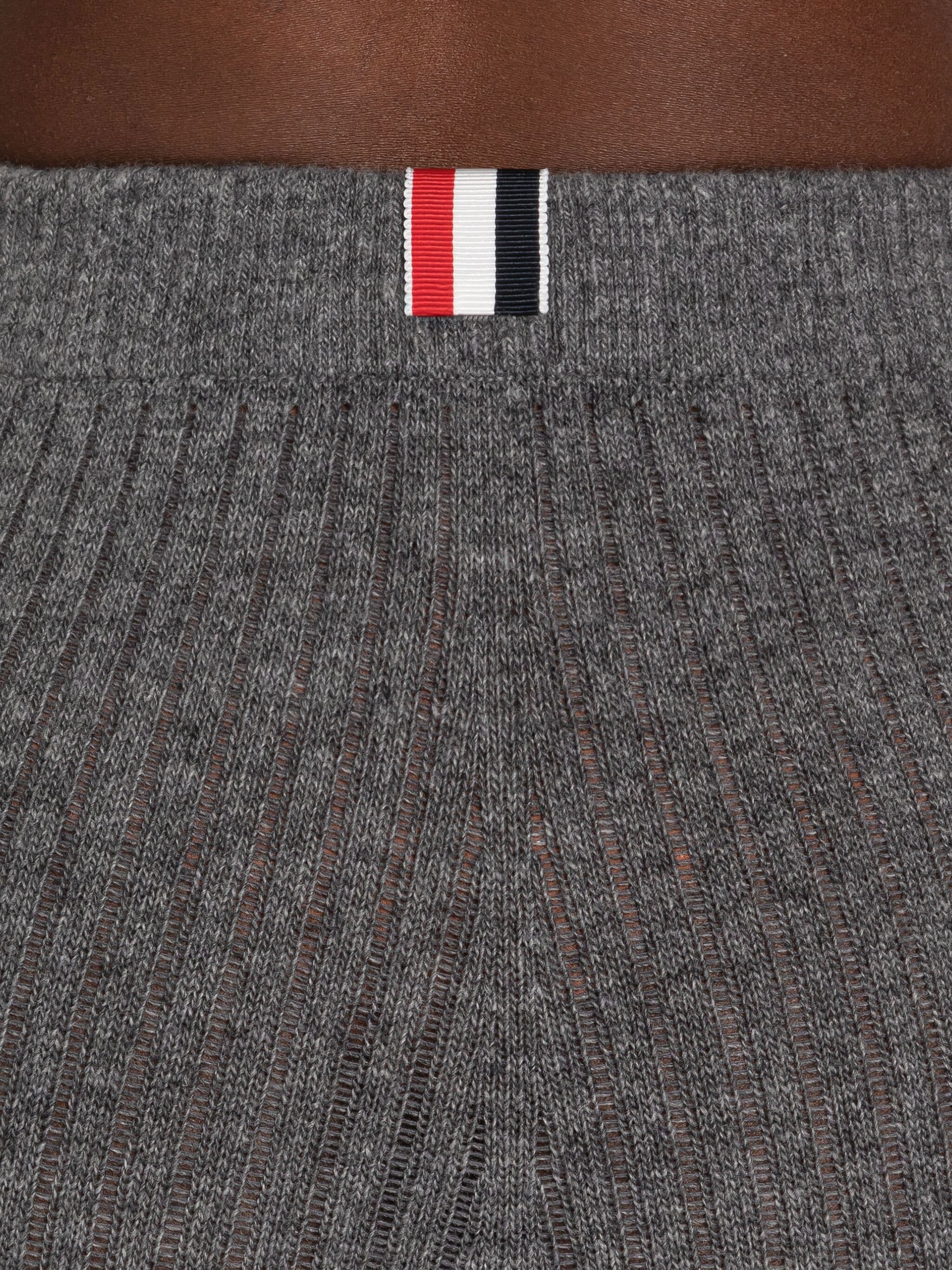 Thom Browne Wool Cashmere Rib 4-Bar Seamless Leggings