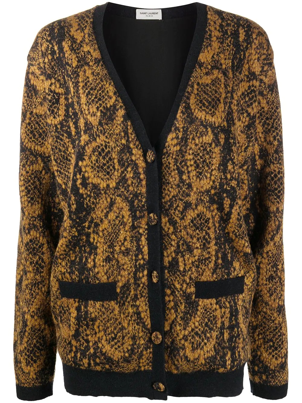 snake print cardigan - 1