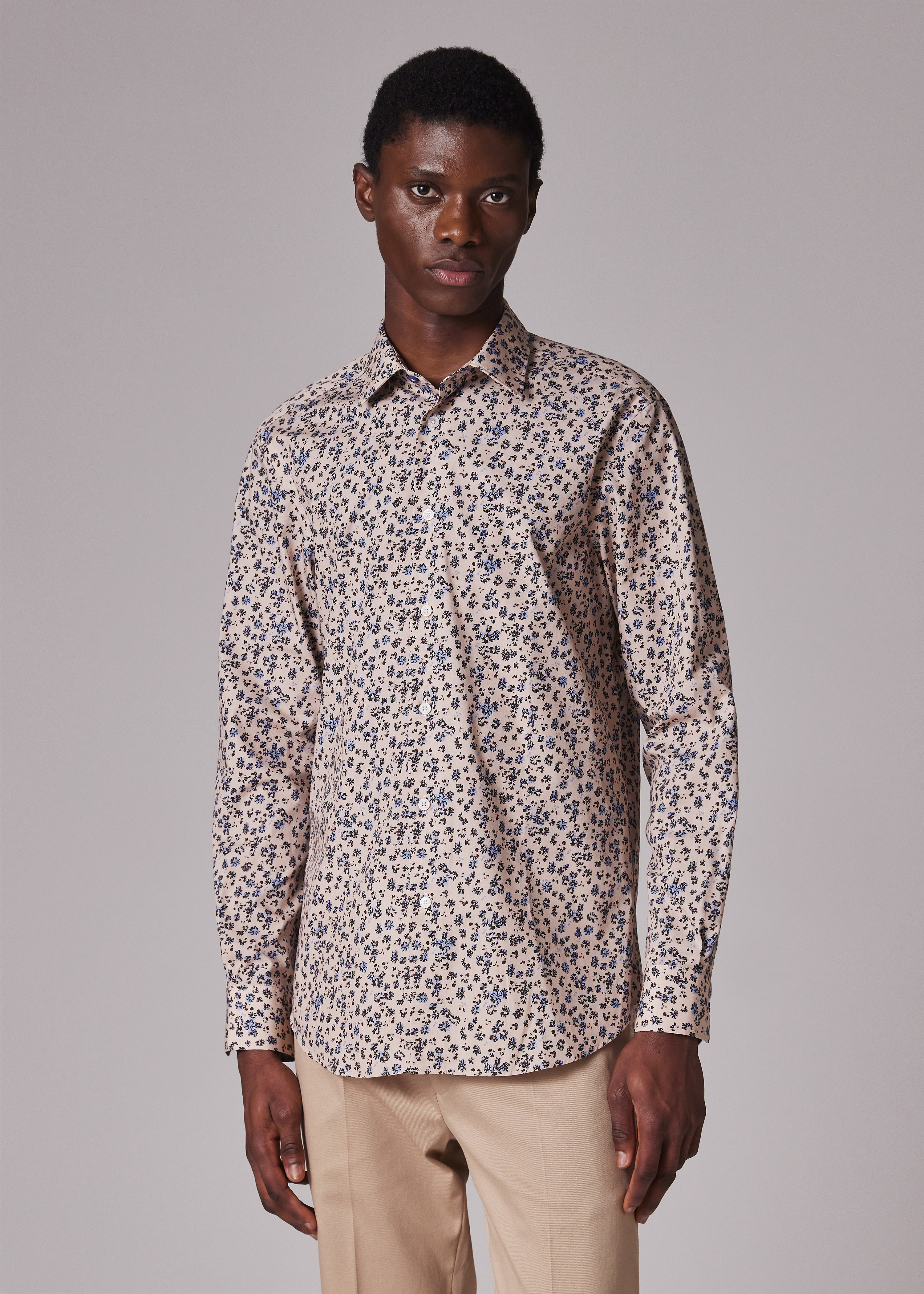 Tailored-Fit Pink 'Scattered Daisy' Print Shirt - 5