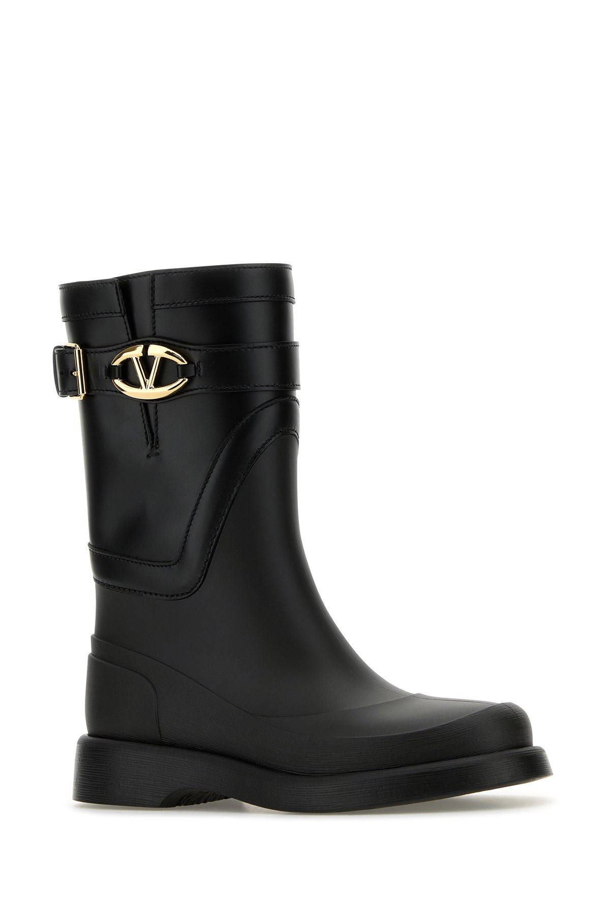 Black rubber and leather boots - 2