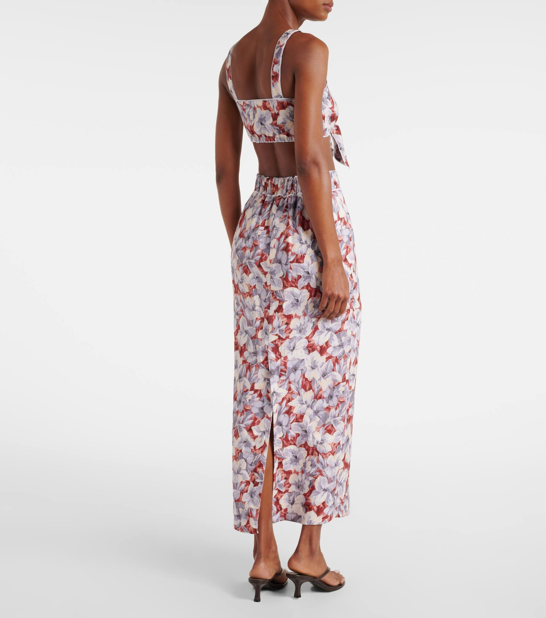 Luna floral linen crop top - 3