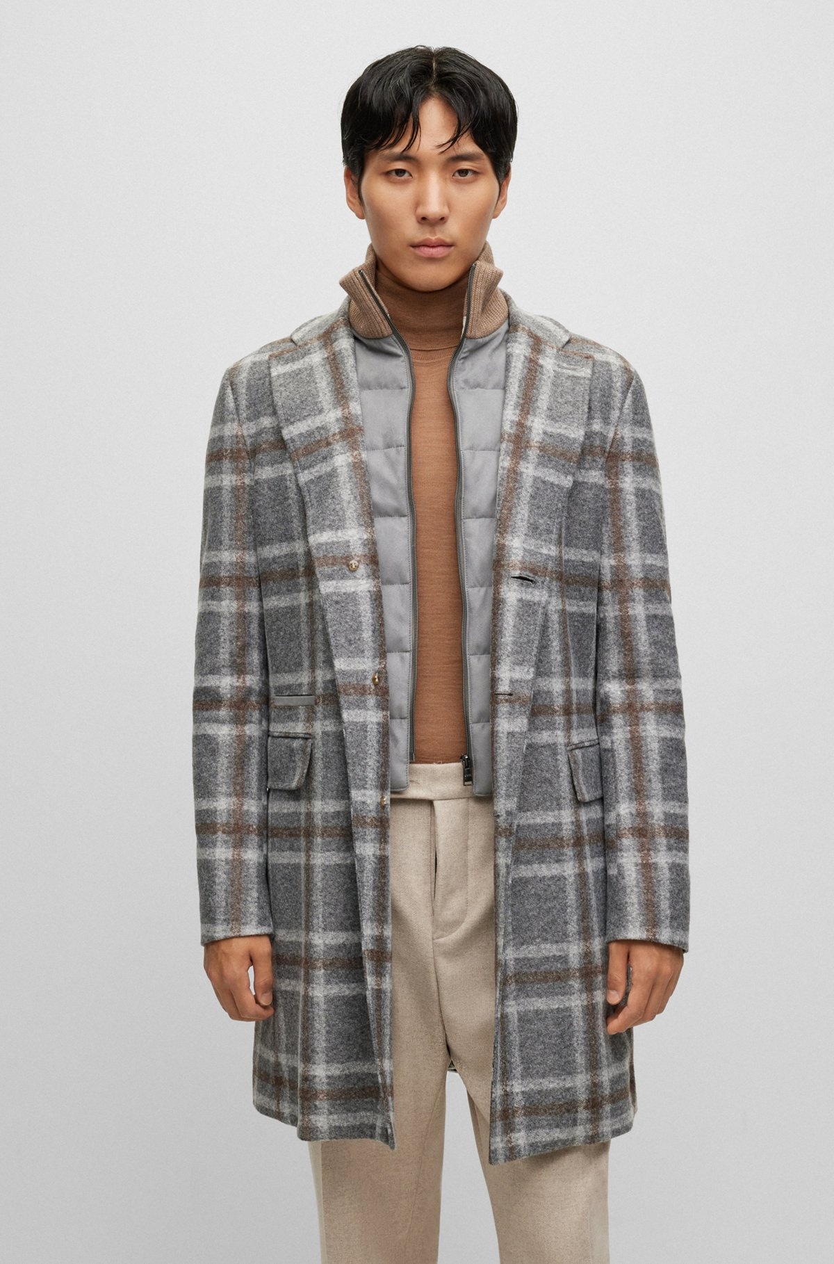 SLIM-FIT COAT WITH ZIP-UP INNER - 2