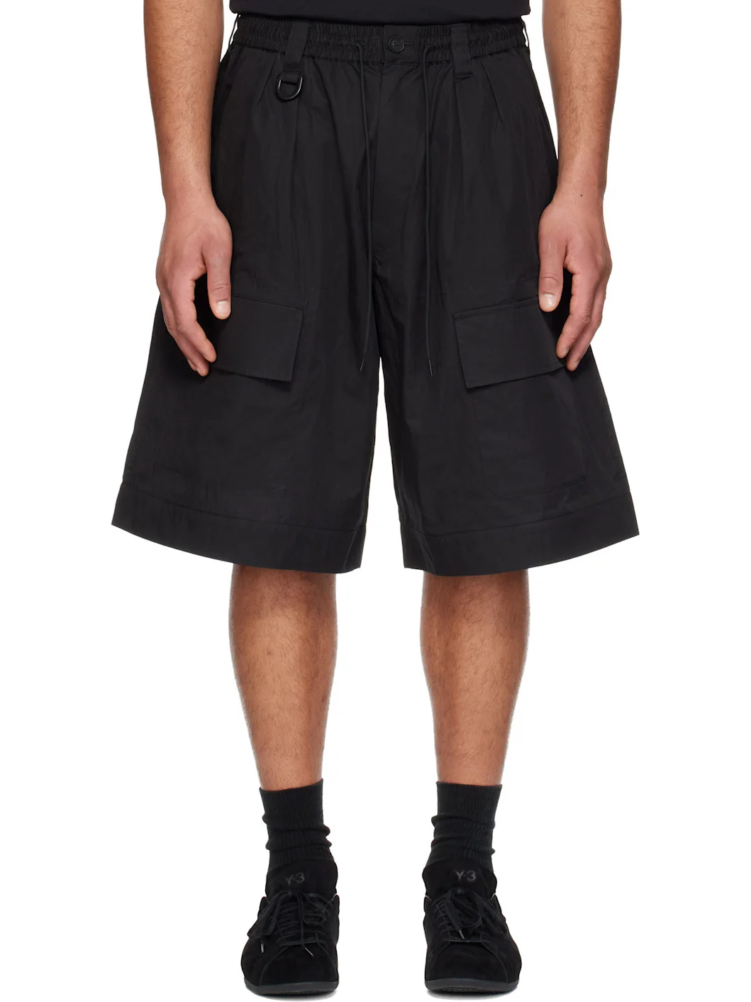 Black Wide Leg Shorts - 1
