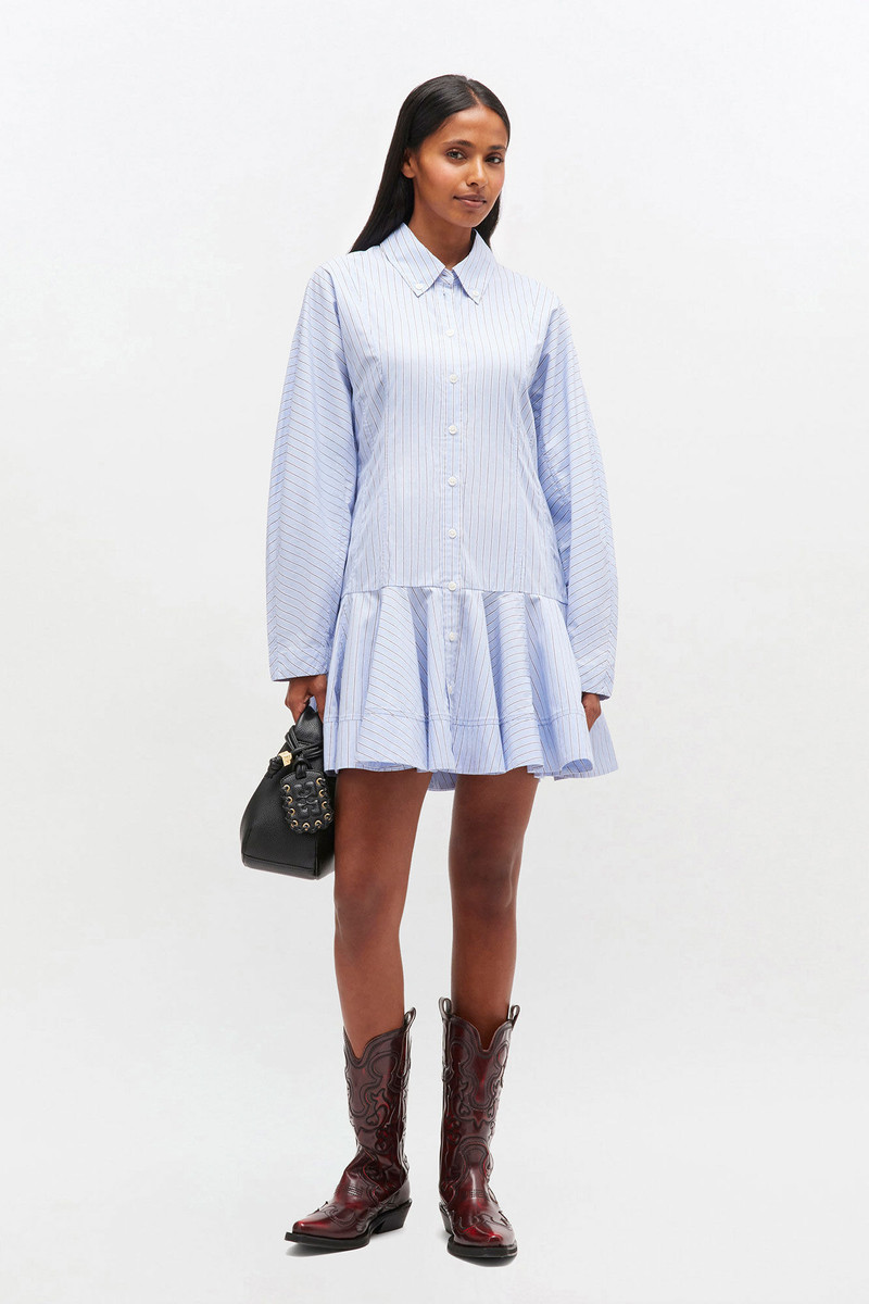 GANNI BLUE STRIPE SHIRT DRESS outlook