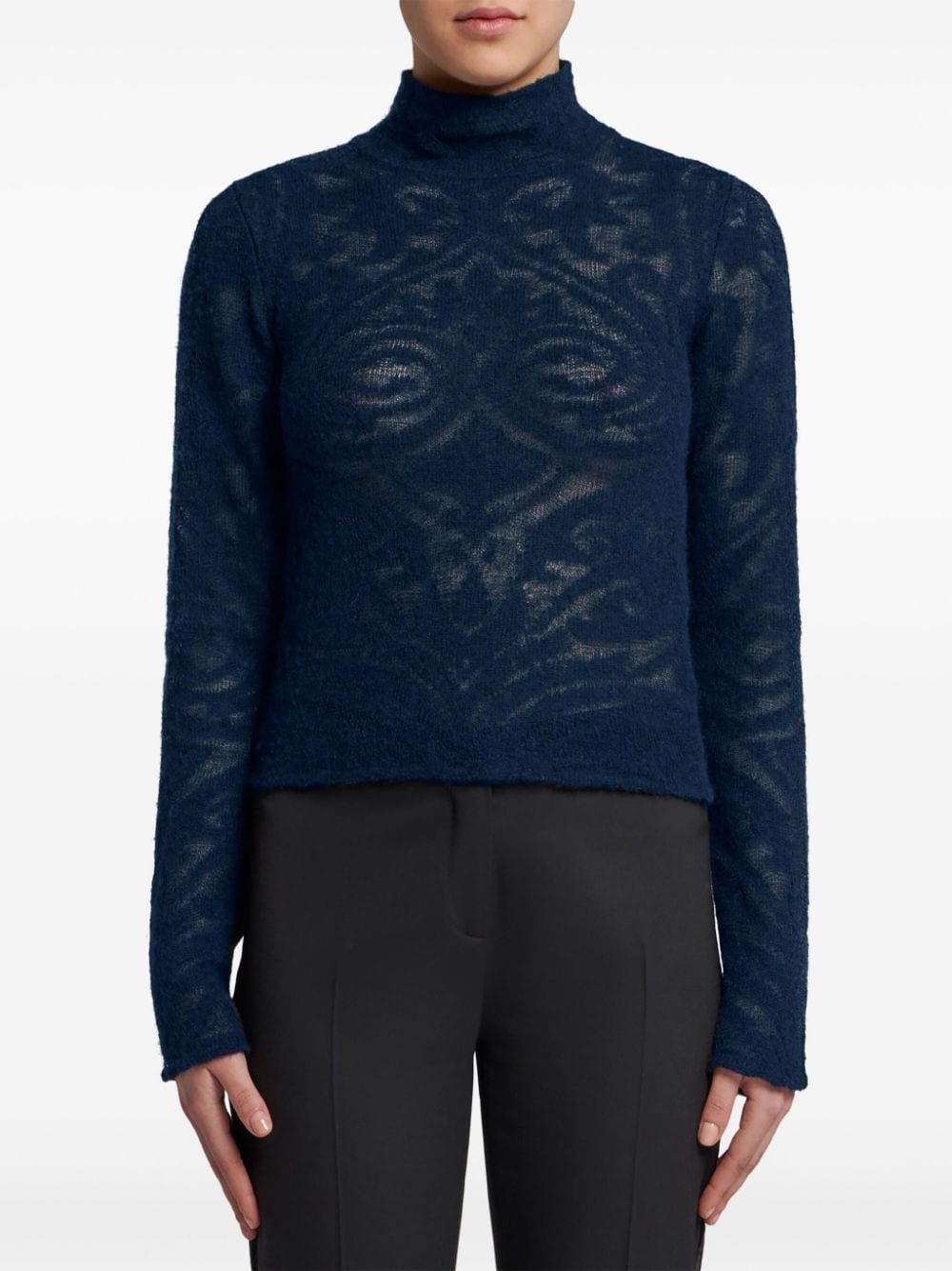 roll-neck jacquard jumper - 3