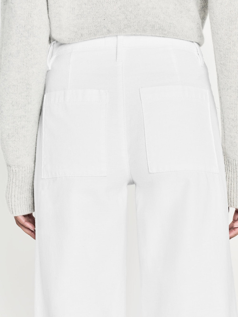 The 70's Patch Pocket Crop Straight in White 3