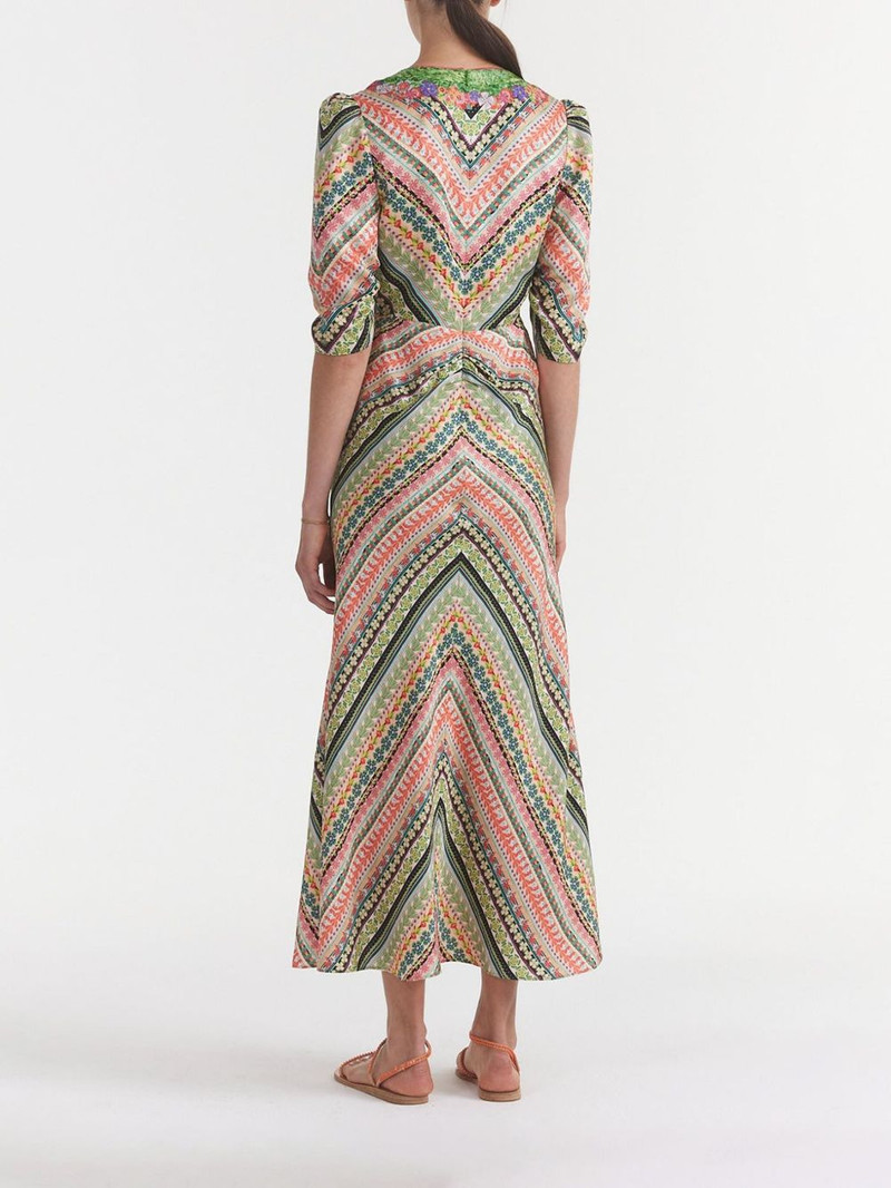 Mitsu B mix-print midi dress 5