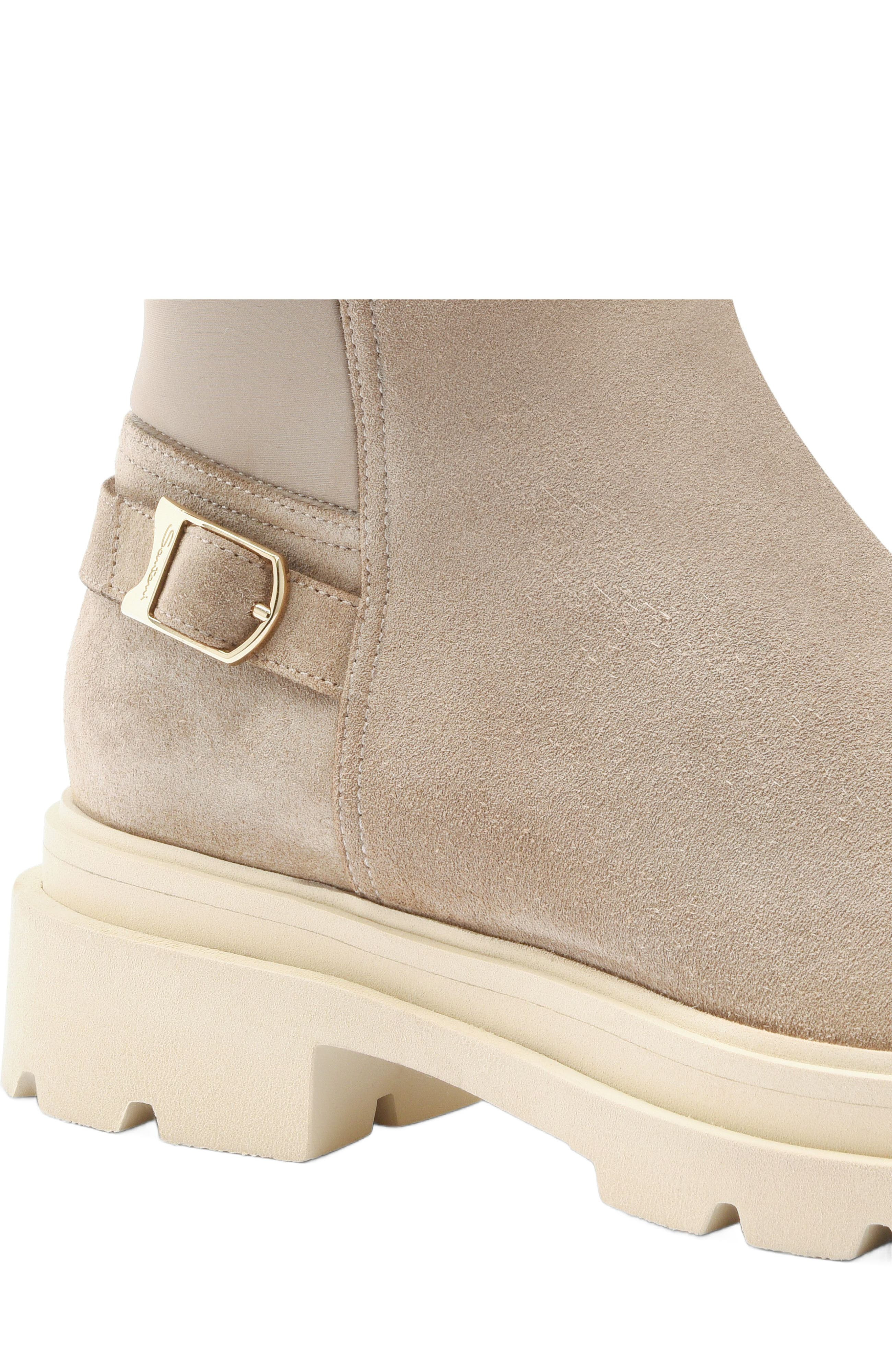 Santoni Women's beige suede ankle boot in Natural at Nordstrom - 5
