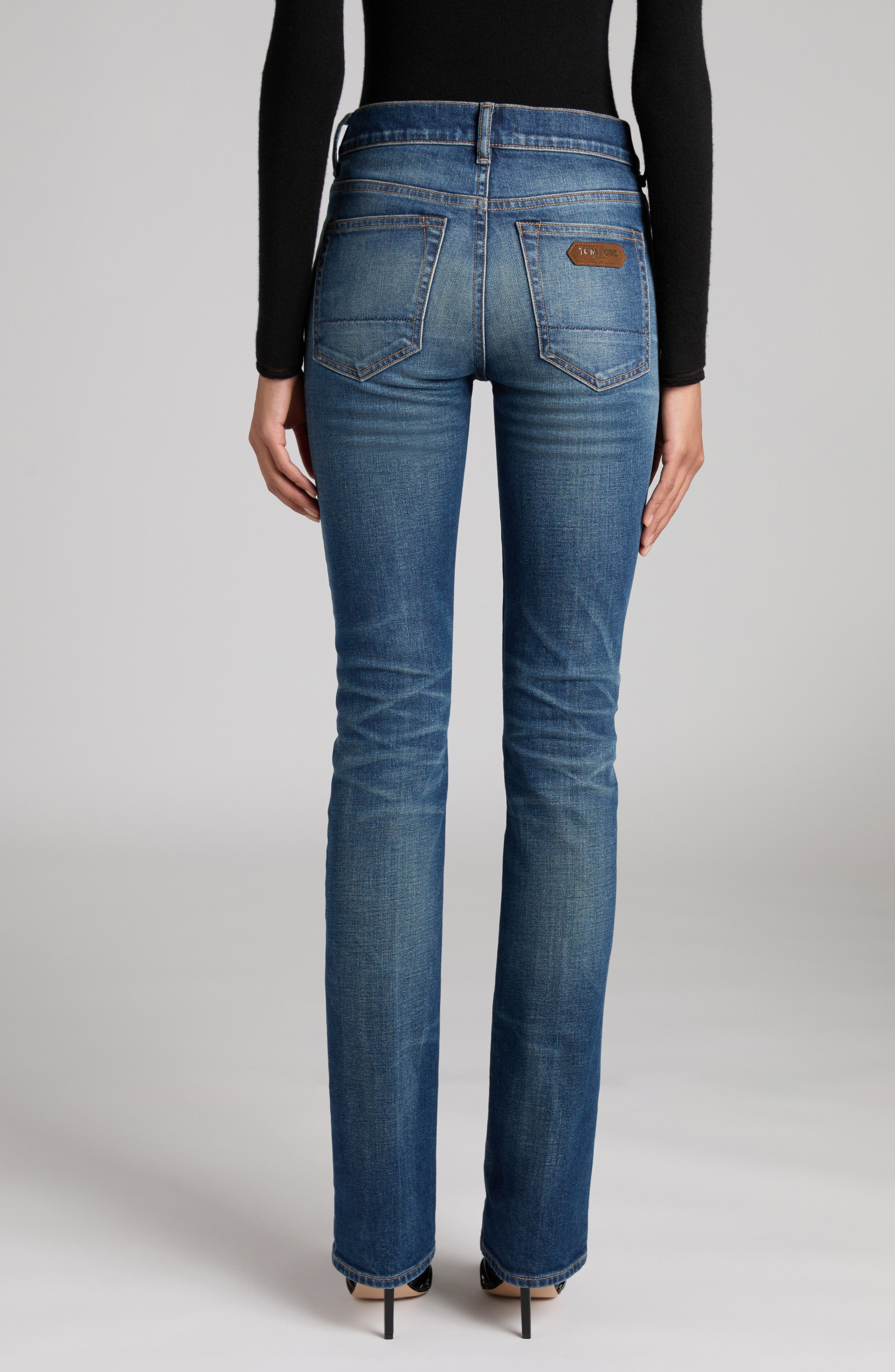 TOM FORD Stonewashed Bootcut Jeans in Hb772 Mid Blue at Nordstrom - 2