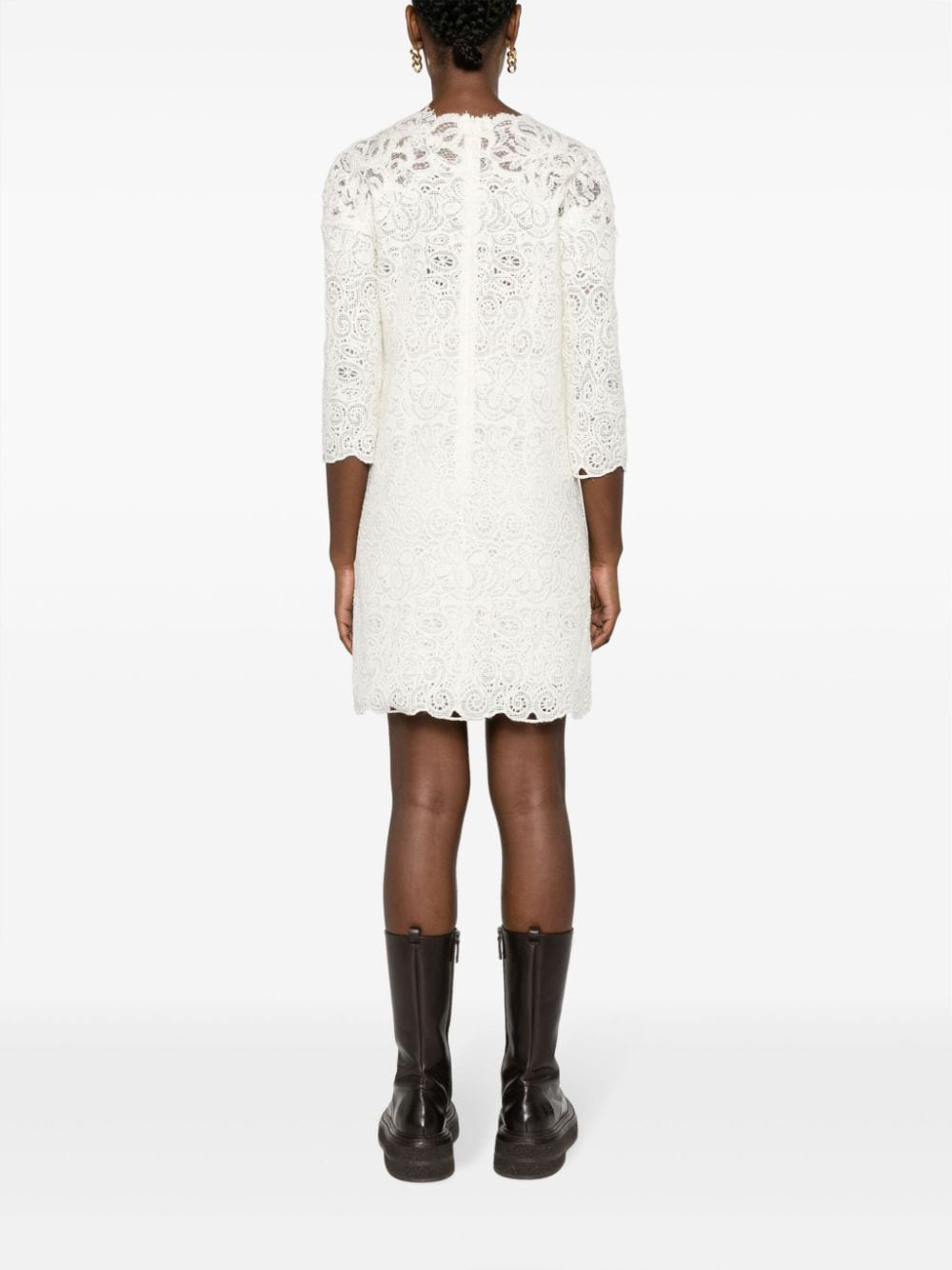 Ermanno Scervino - Ermanno Scervino Guipure Lace Mini Dress - 2