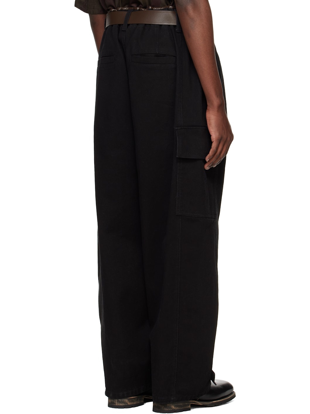 Black Cotton Binded Cargo Pants - 3