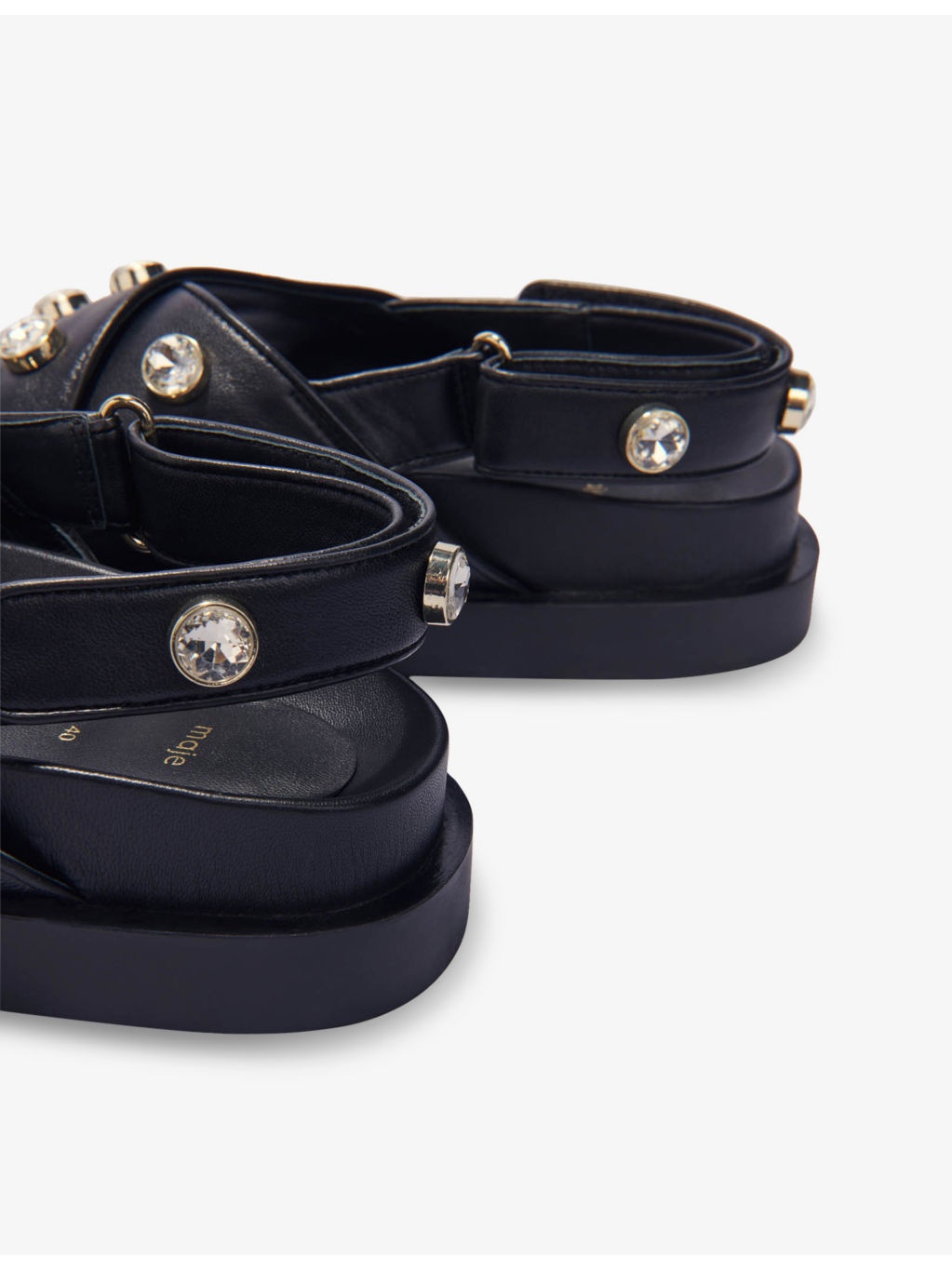 Studded Flat Leather Sandals - 5