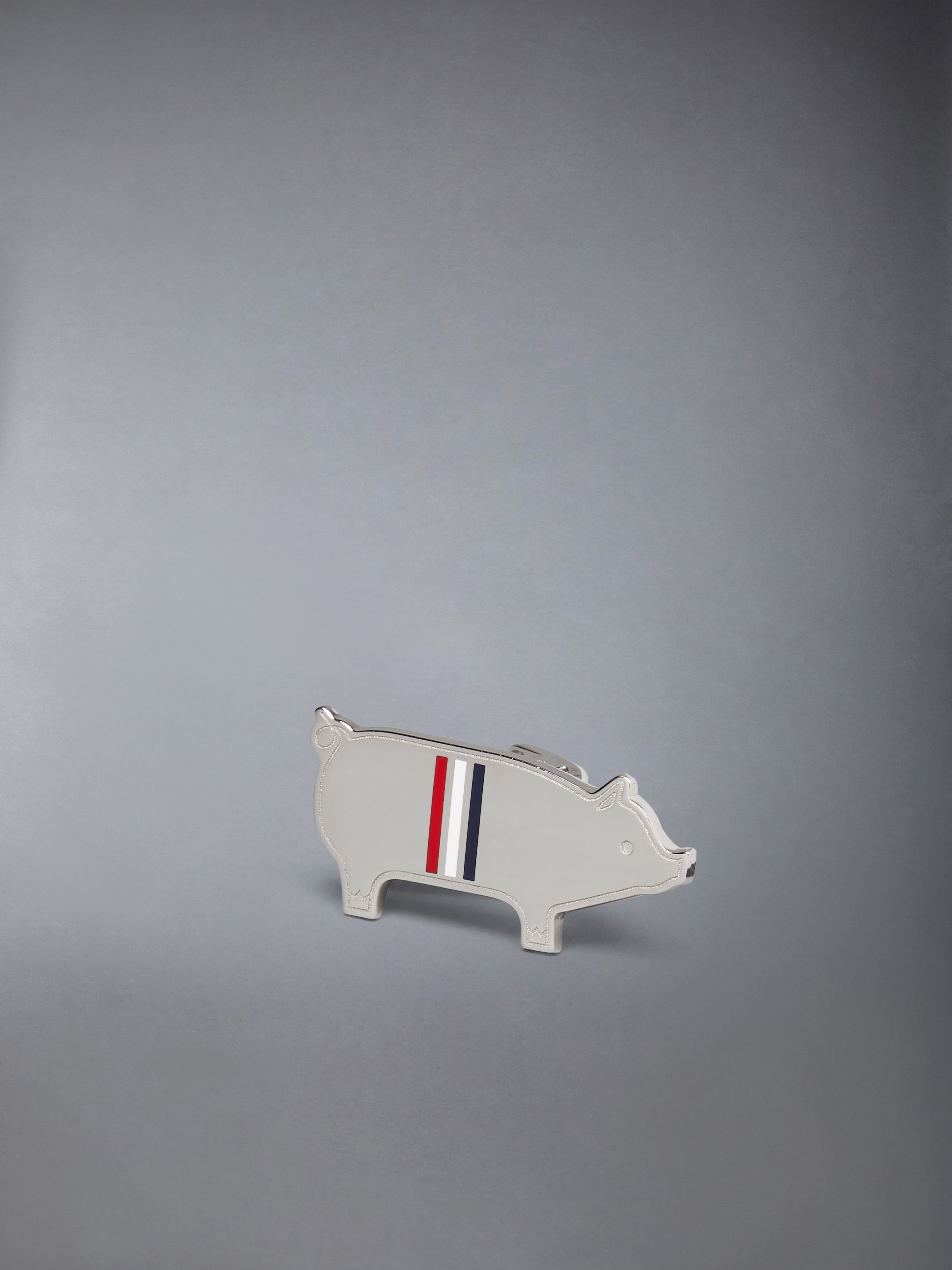 PIG TIE BAR W/ RWB ENAMEL IN BRASS - 3
