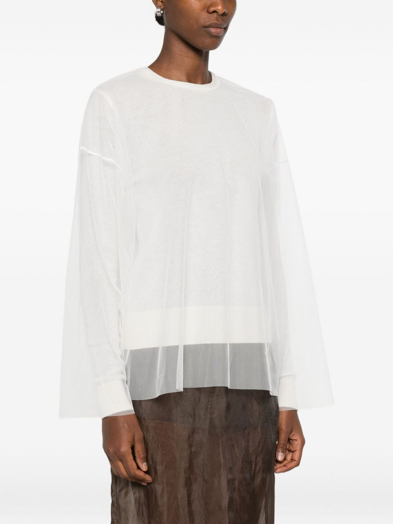 sheer-panel sweater 3