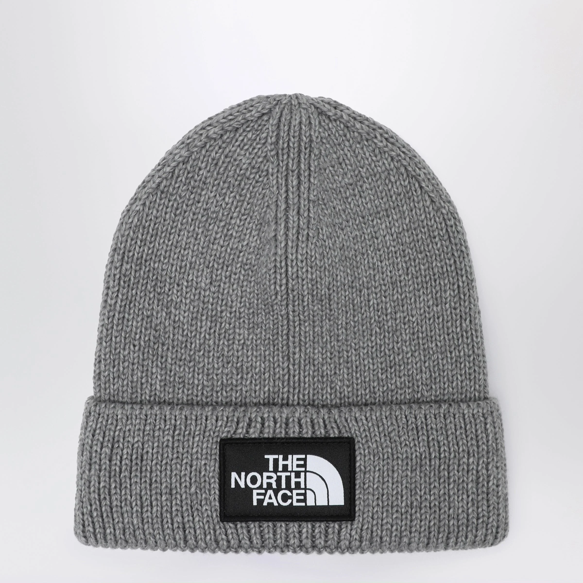 Grey beanie with logo patch - 1