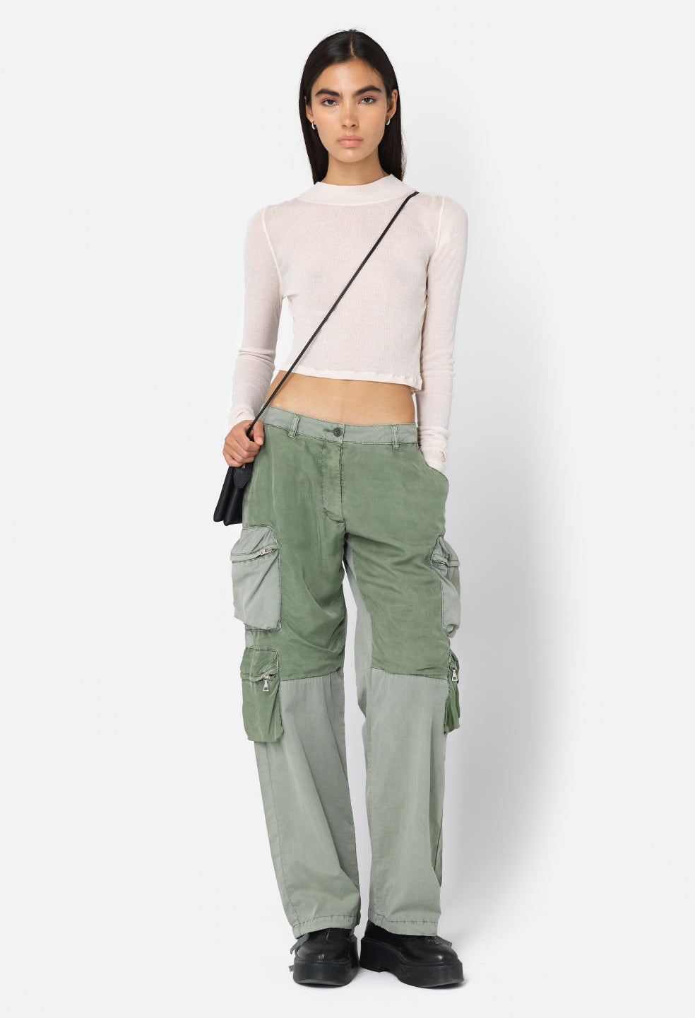 GAUZE RIB LS CROPPED TEE - 3