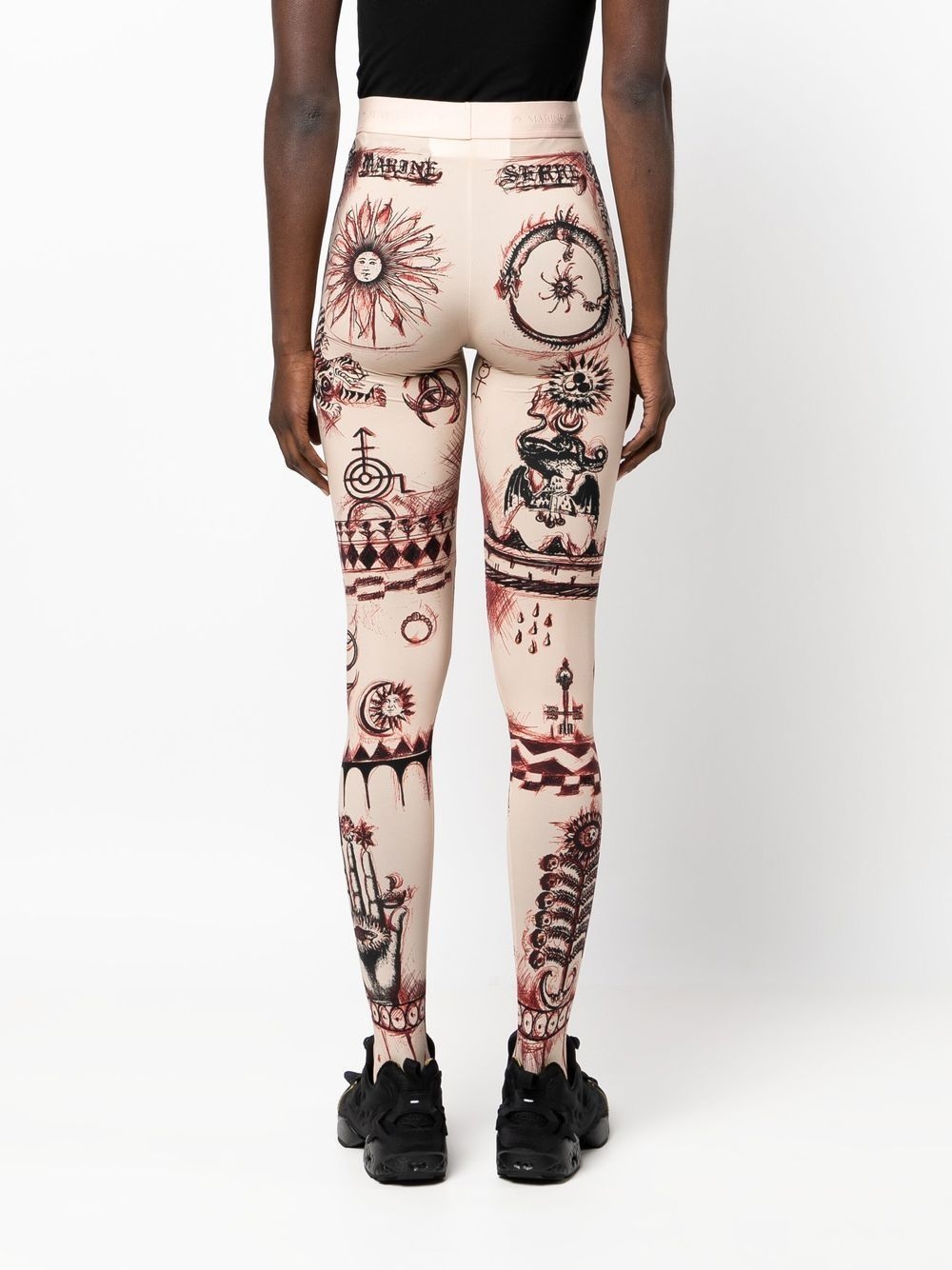 Geotic tattoo-print leggings - 4