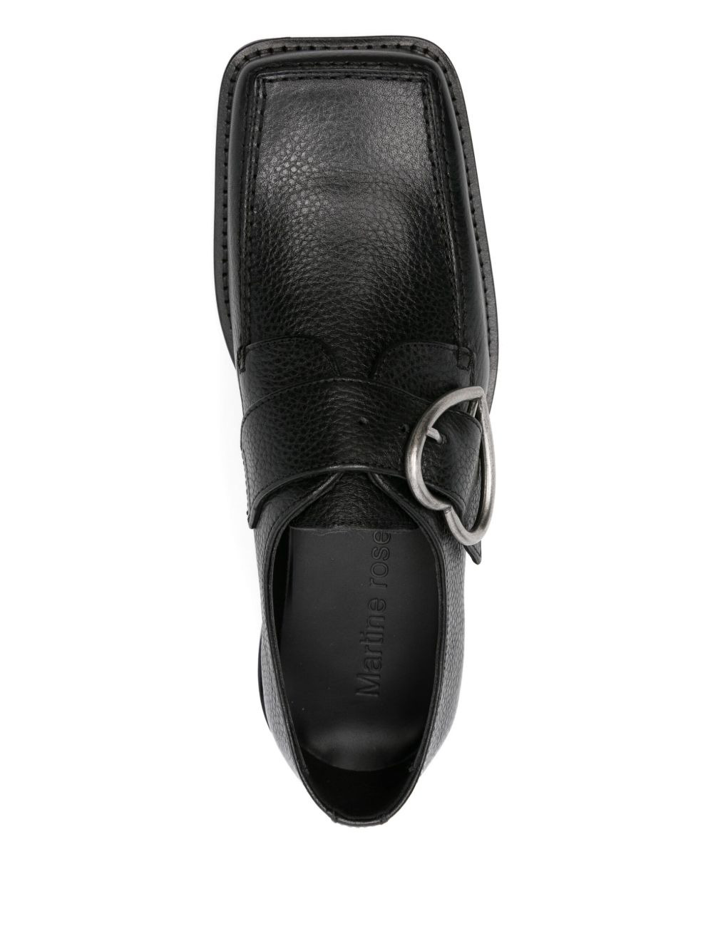 square-toe buckle loafers - 4