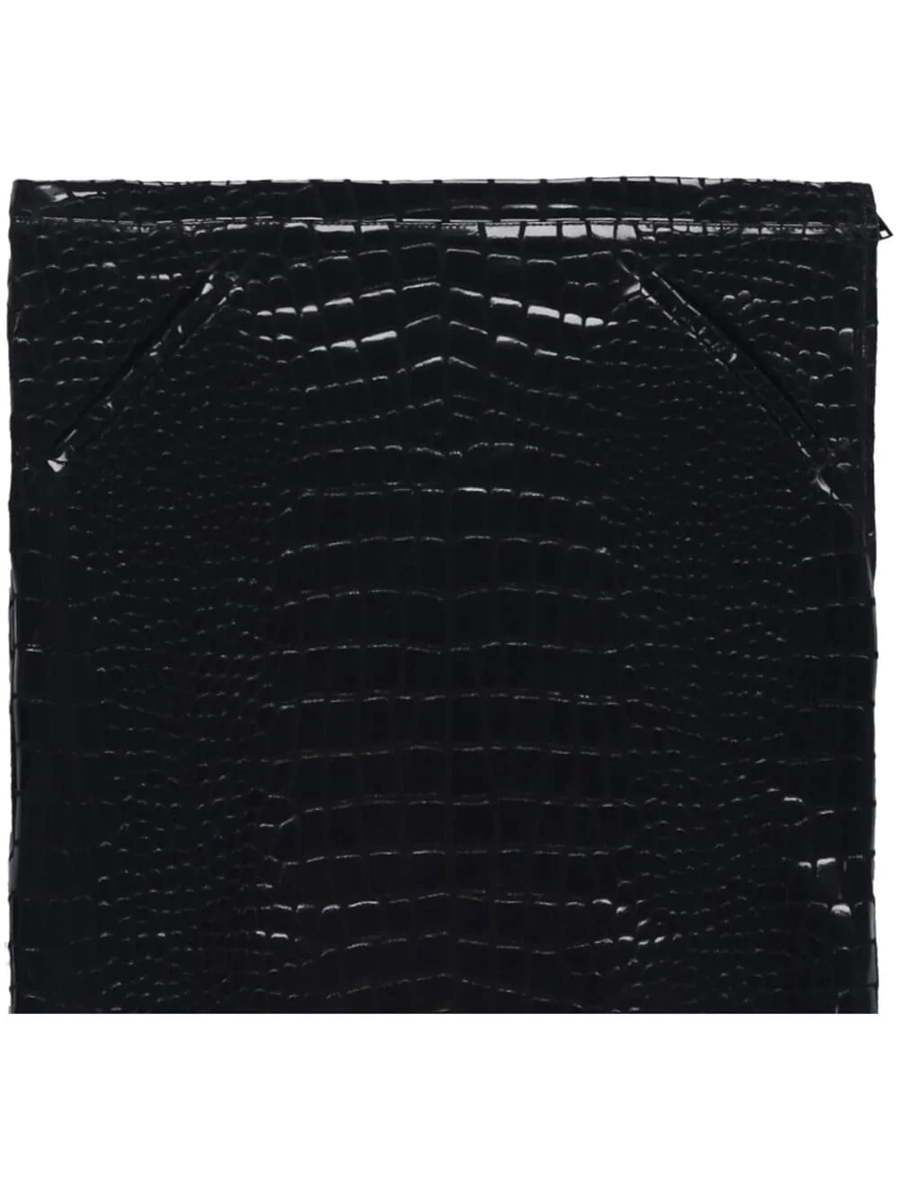 embossed crocodile-effect leather skirt - 1