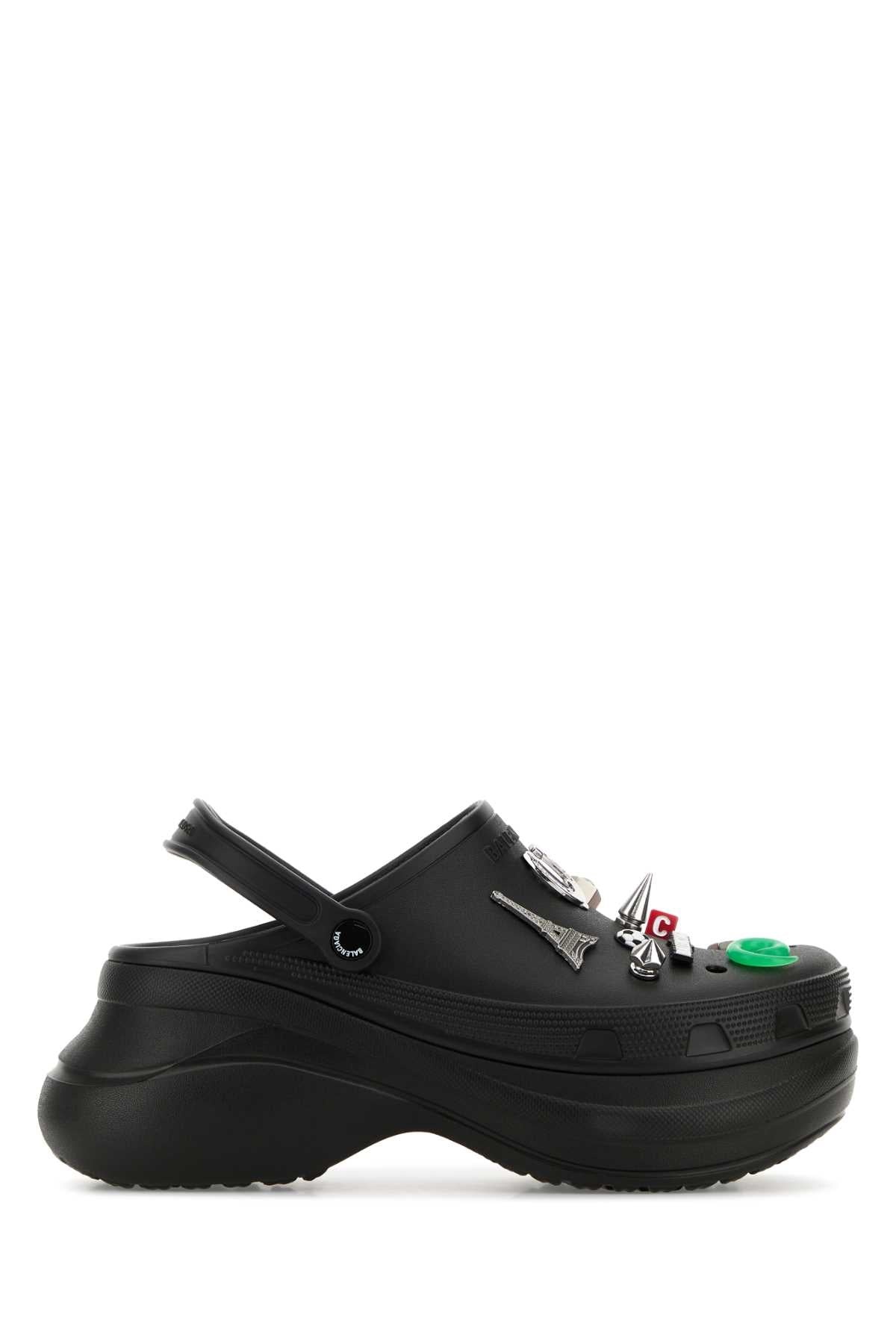 Balenciaga Men Black Rubber Balenciaga X Crocsâ„¢ Mules - 1