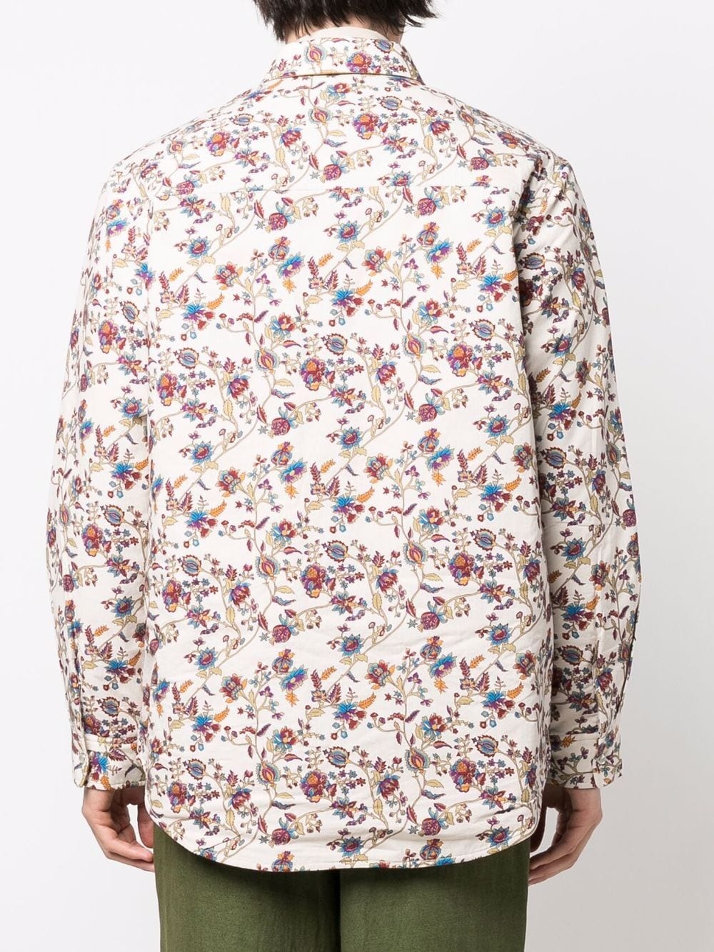 floral-print cotton shirt jacket - 4