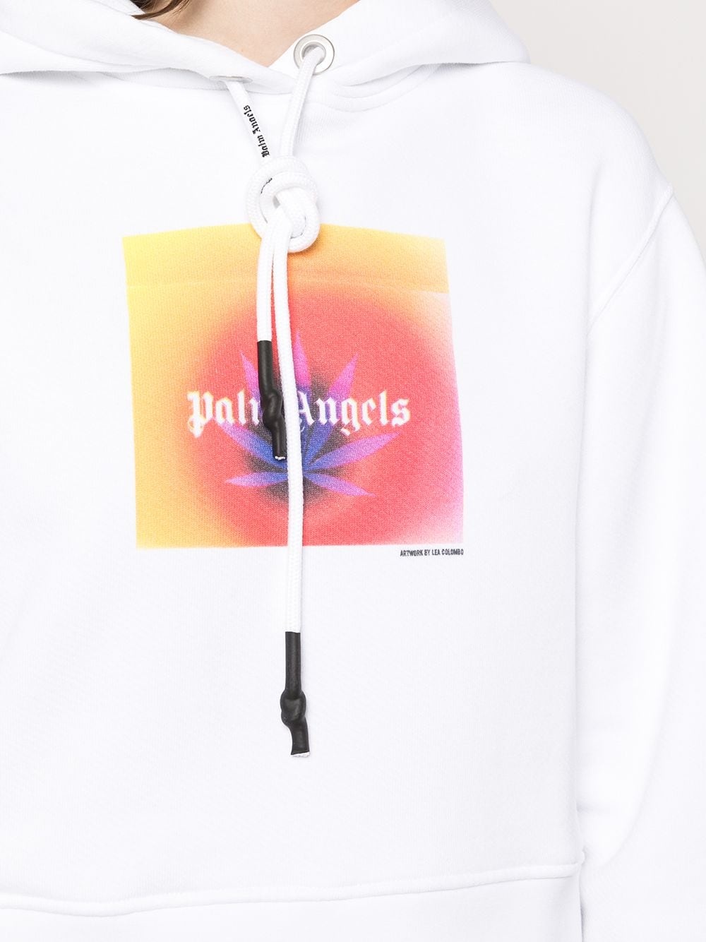 gradient logo print hoodie - 5