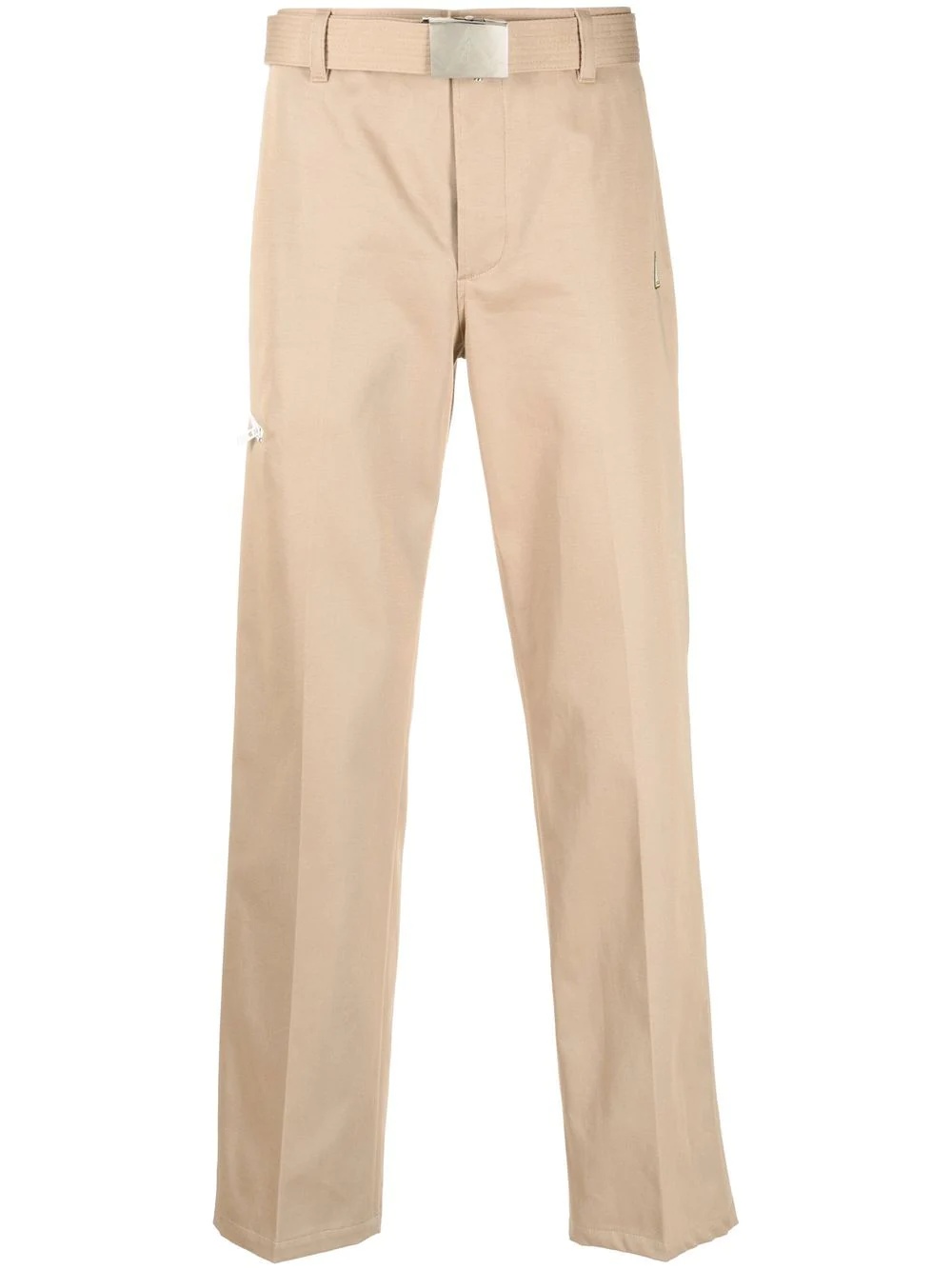 buckle-fastened straight trousers - 1