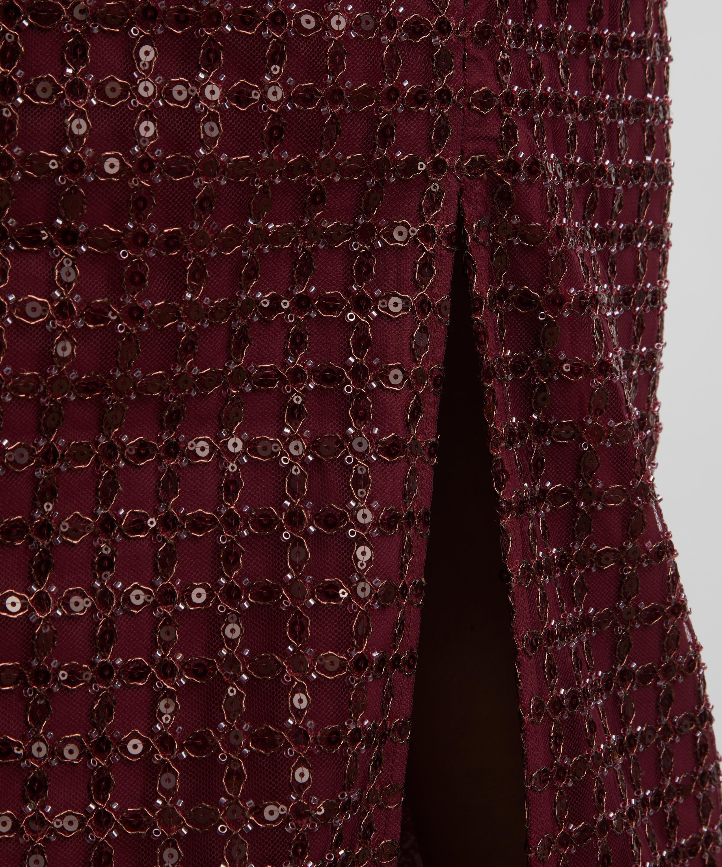 Bordeaux Beaded Maxi Tube Dress - 5