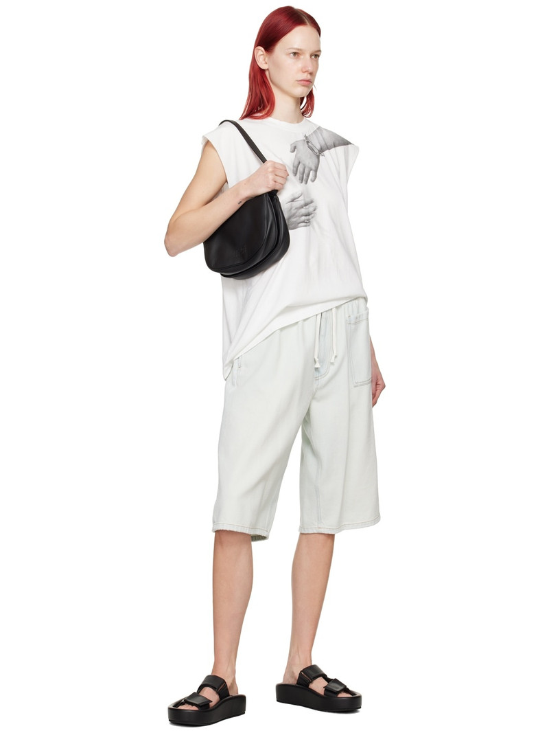 MM6 Maison Margiela Blue Bleached Denim Shorts outlook