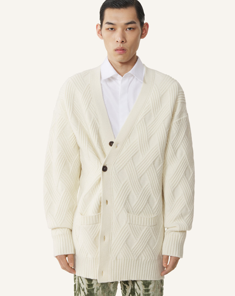 LOOSE-FIT CARDIGAN IN CABLE-KNIT WOOL 5