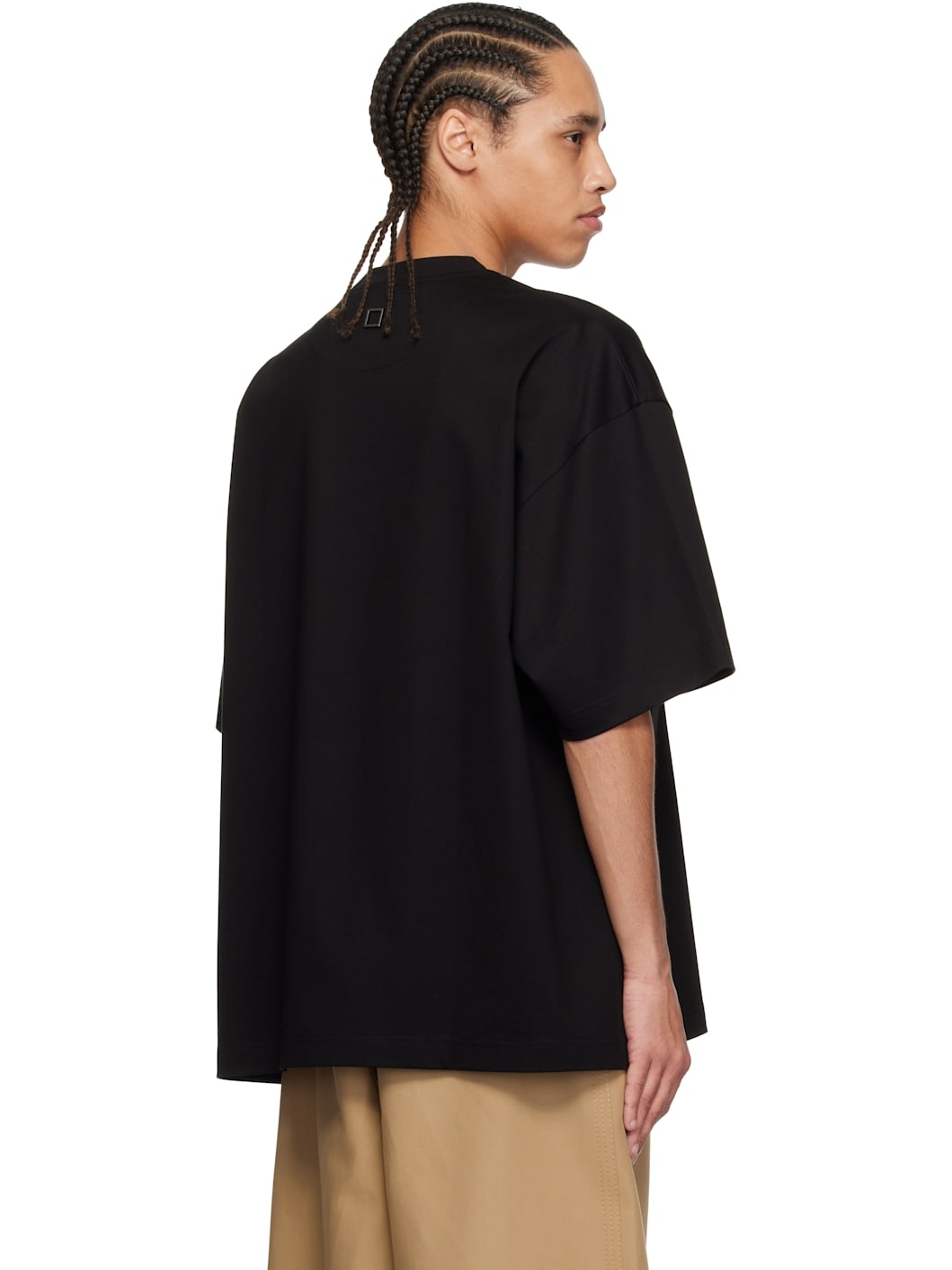 Black Cotton Overfit T-Shirt - 3