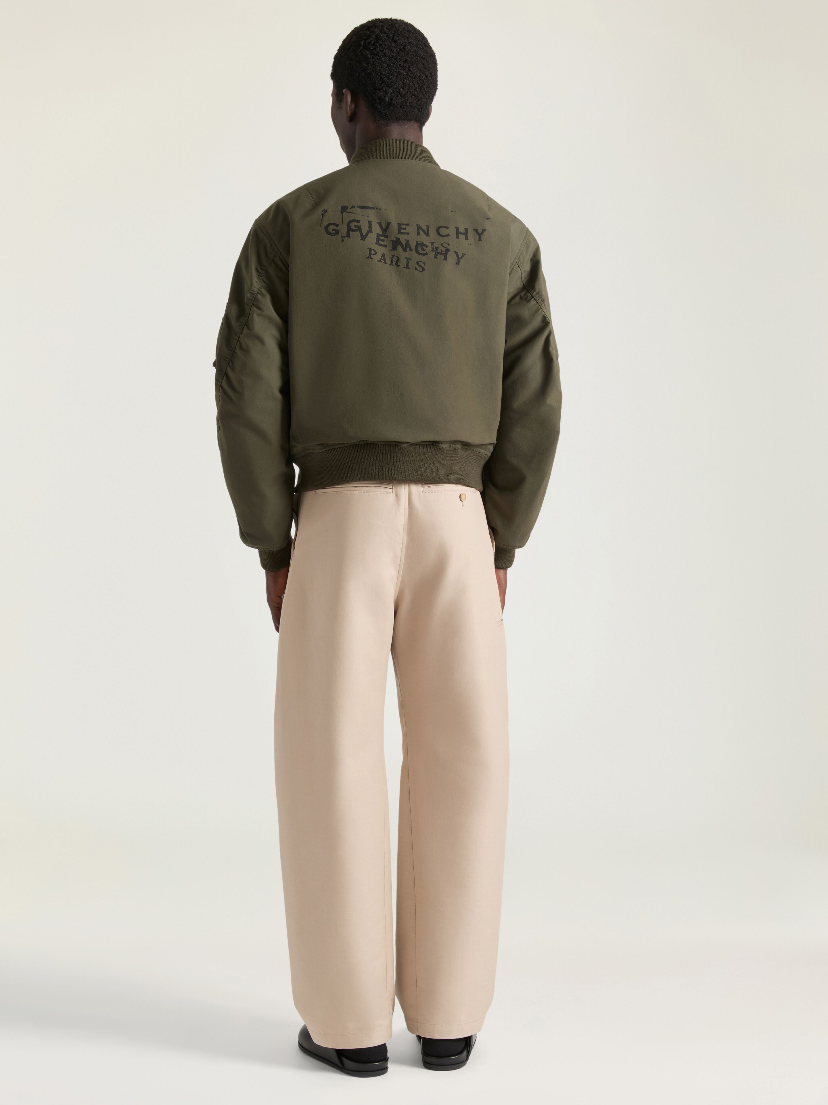 COUTURE SEAM BOMBER IN COTTON WITH GIVENCHY STAMP PRINT - 3