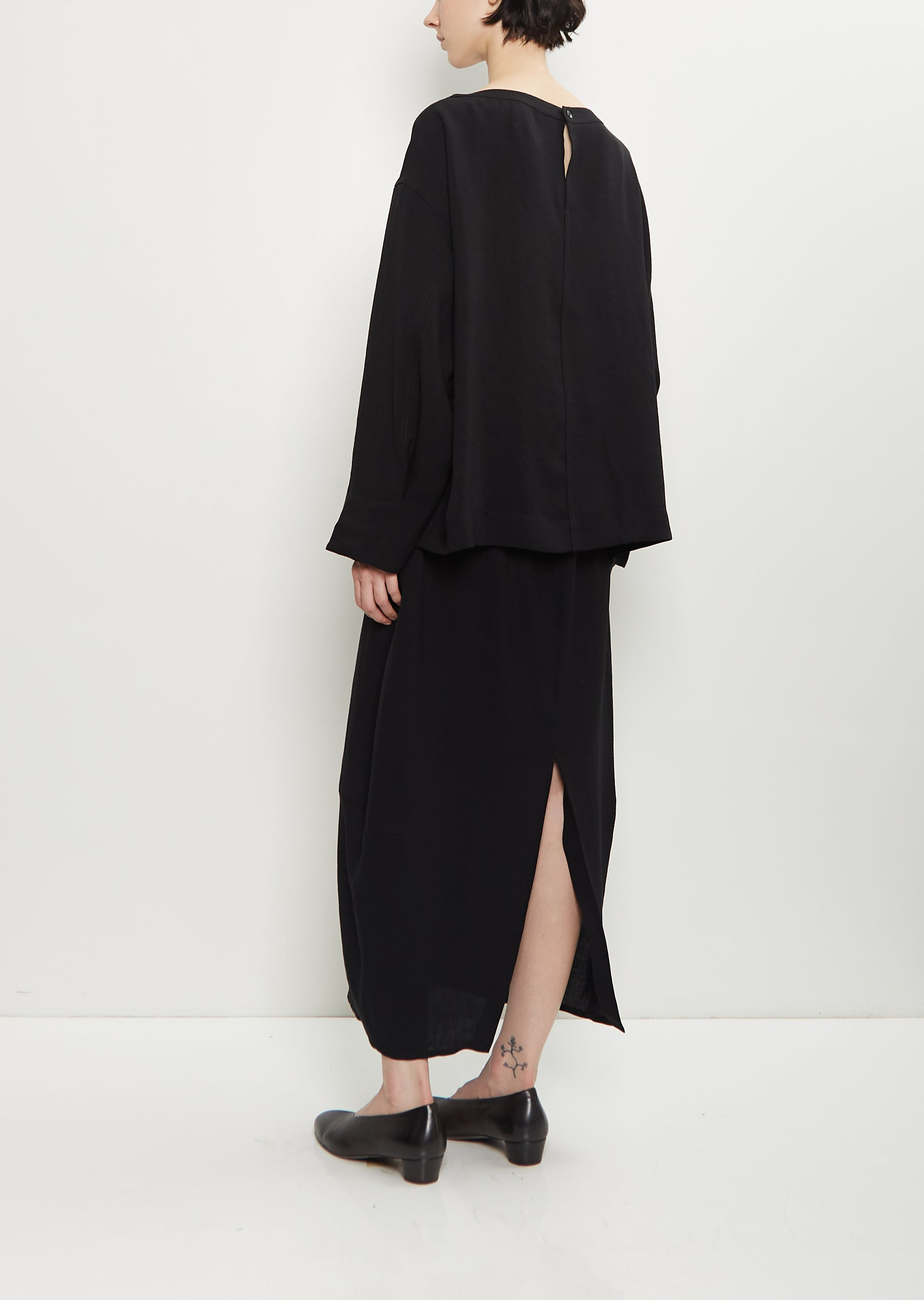 Lory Twill Boat Neck Boxy Top - 3