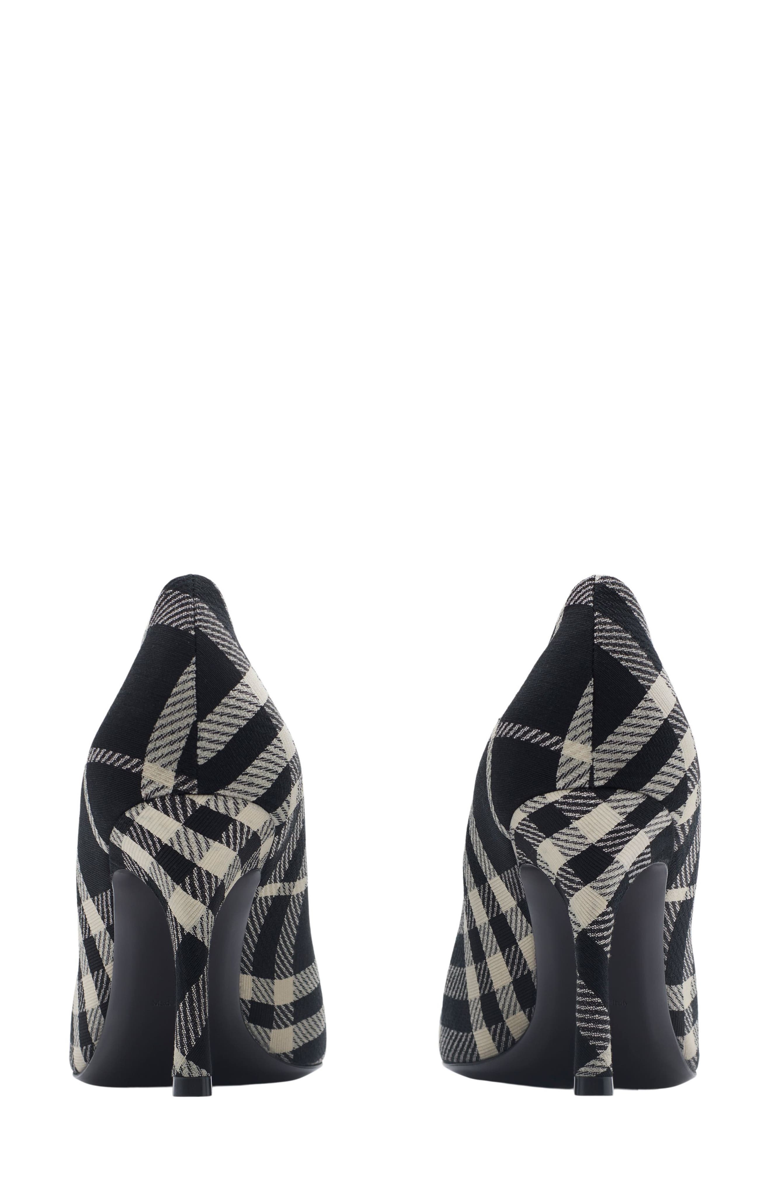 burberry Baby Check Knit Pump in Black/Calico Ip Check at Nordstrom - 5