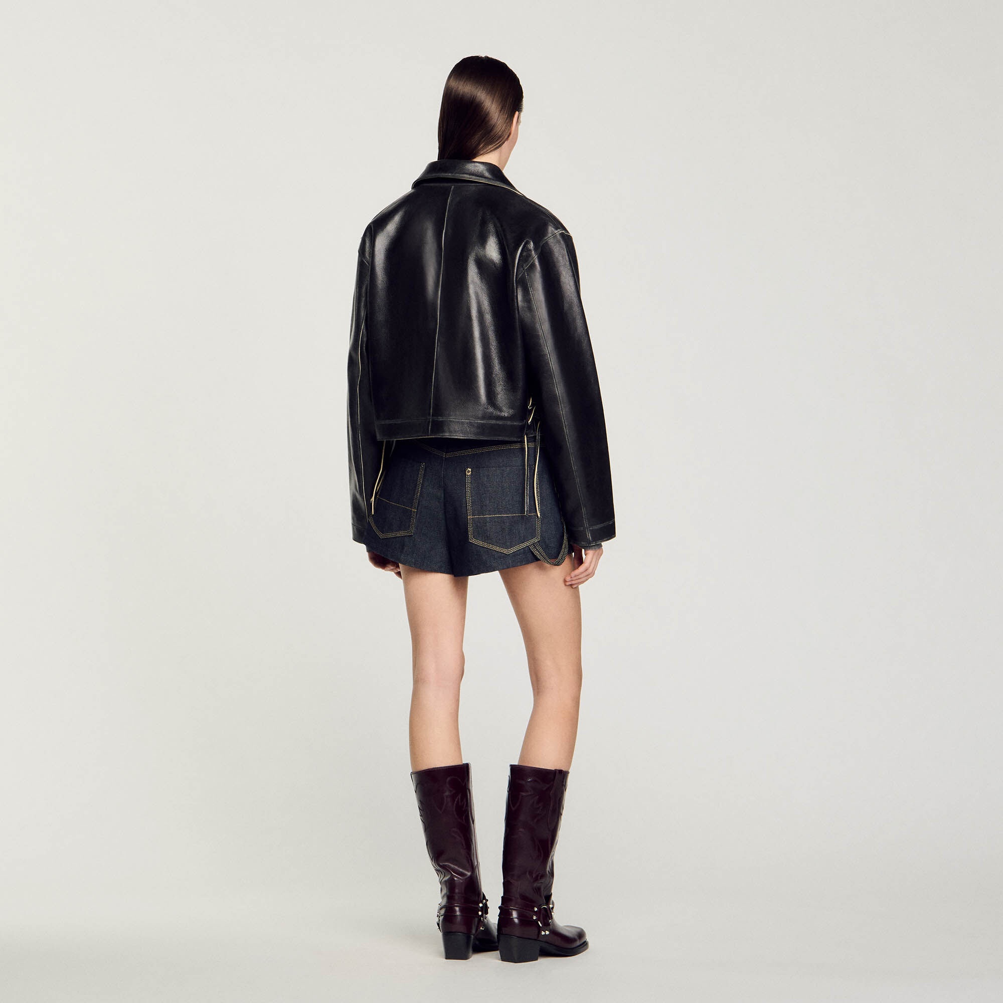 DISTRESSED LEATHER JACKET - 6