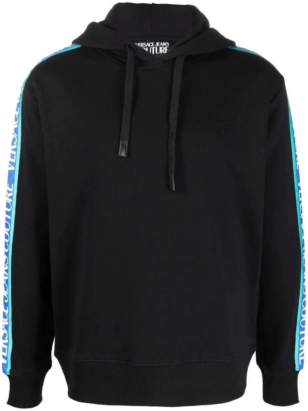 logo trim hooded sweatshirt - 1