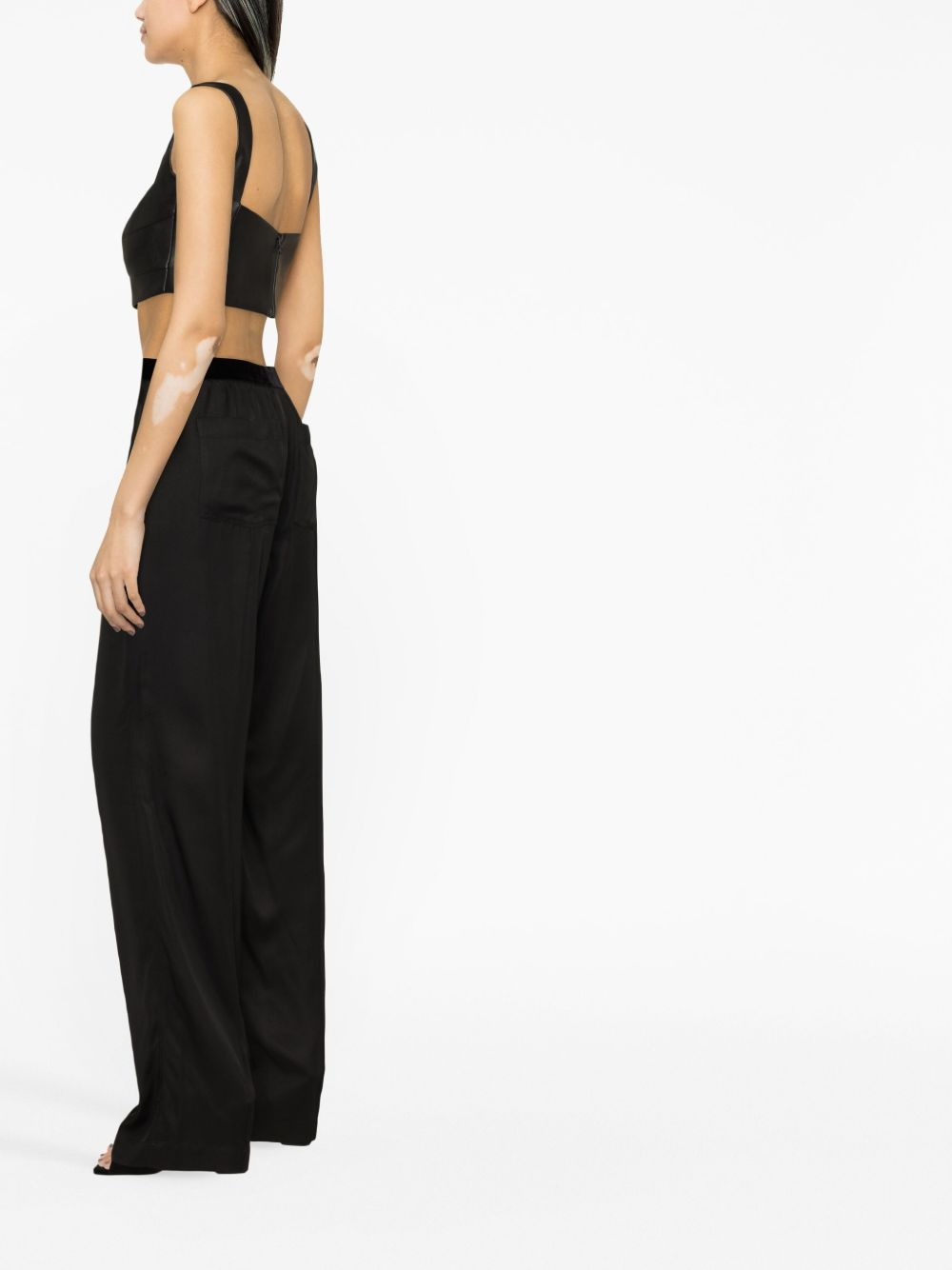 logo-waistband straight trousers - 3